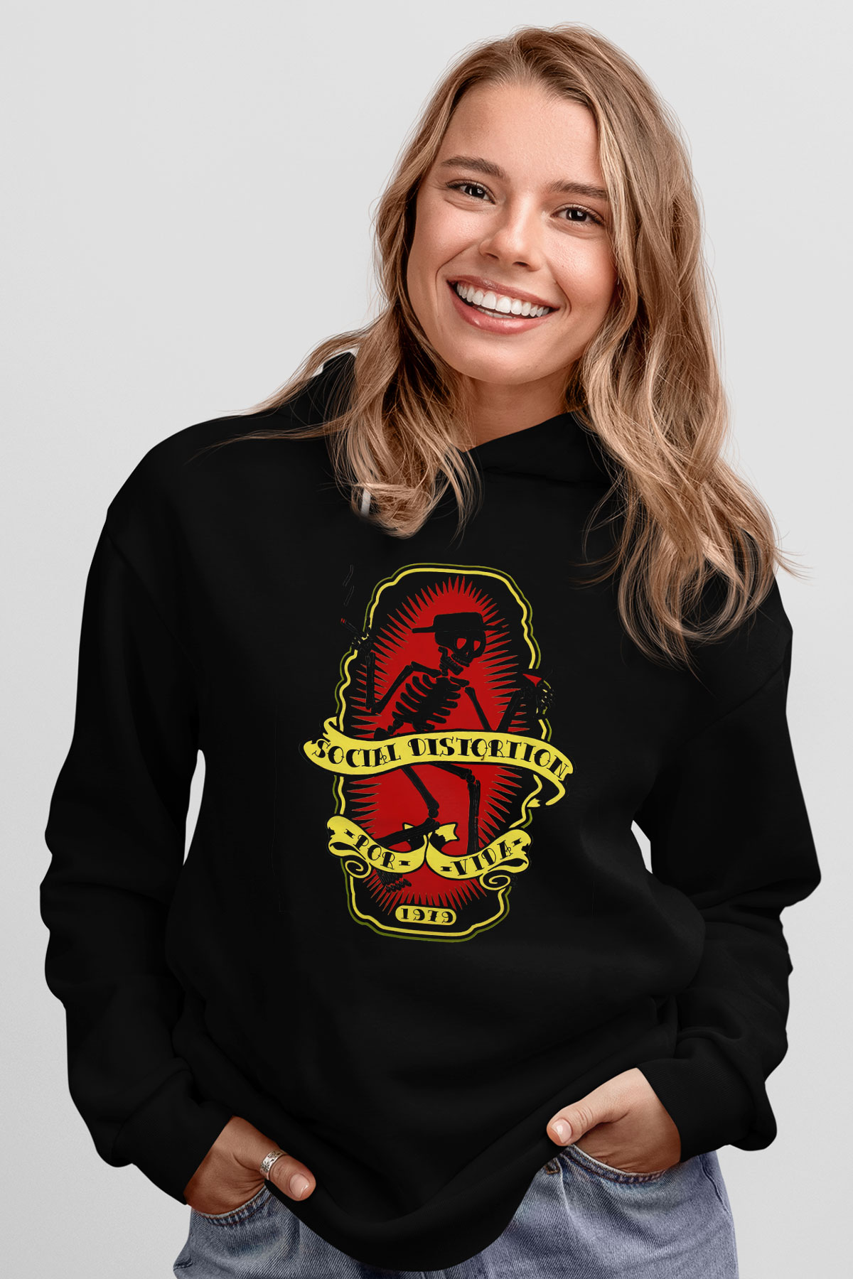 Social Distortion Siyah Unisex Kapşonlu Sweatshirt