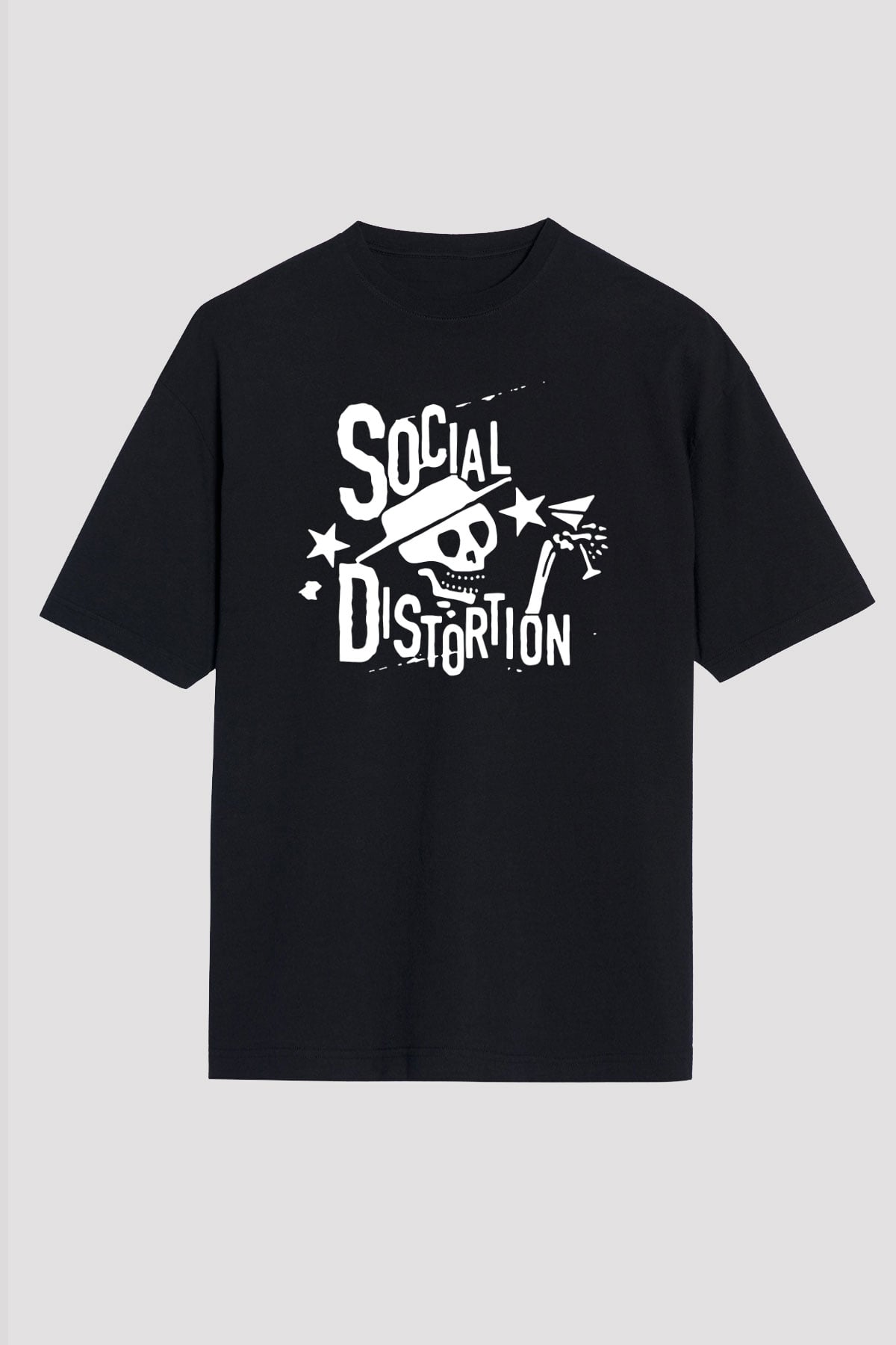 Social Distortion Siyah Unisex Oversize Tişört T-Shirt