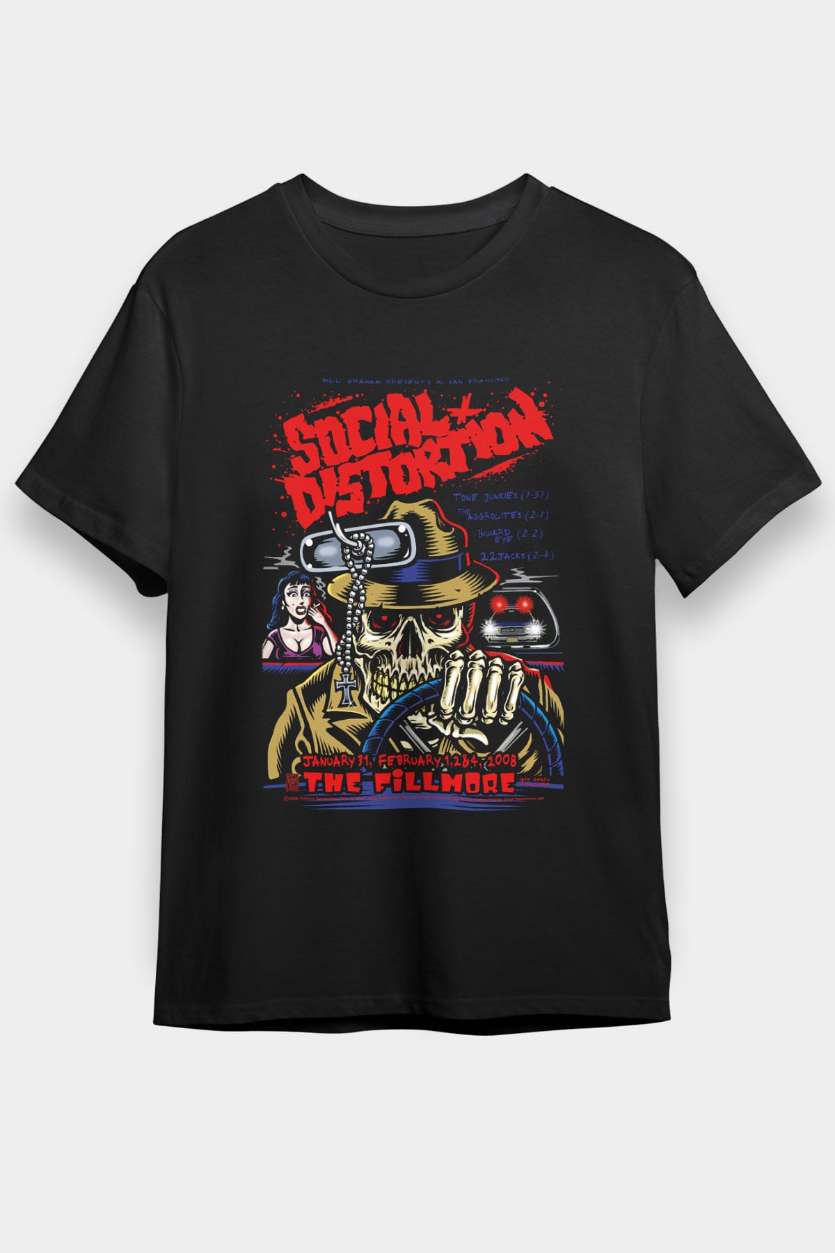 Social Distortion Siyah Unisex Tişört T-Shirt - Tişört Fabrikası