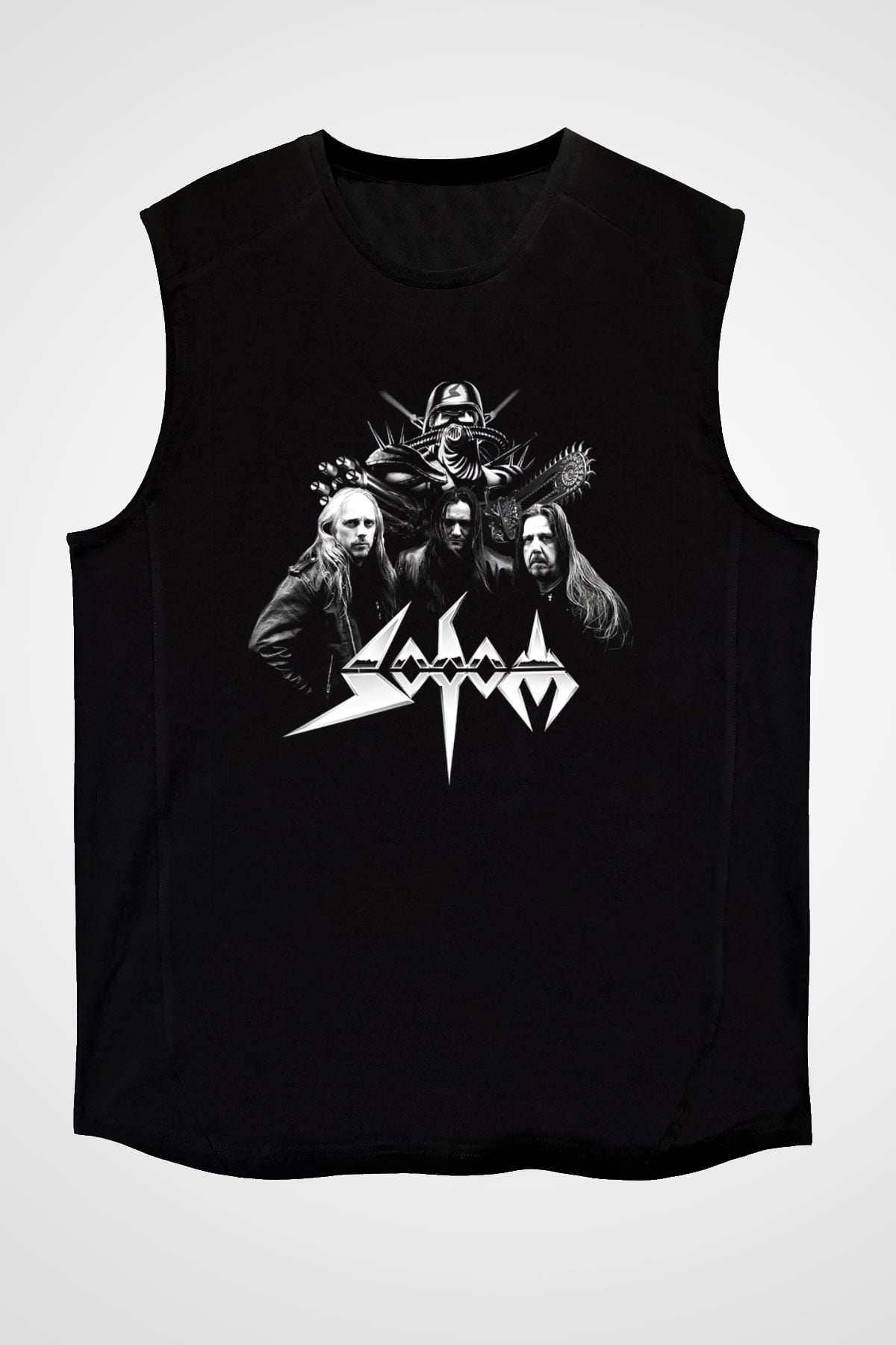 Sodom Siyah Unisex Kolsuz Tişört