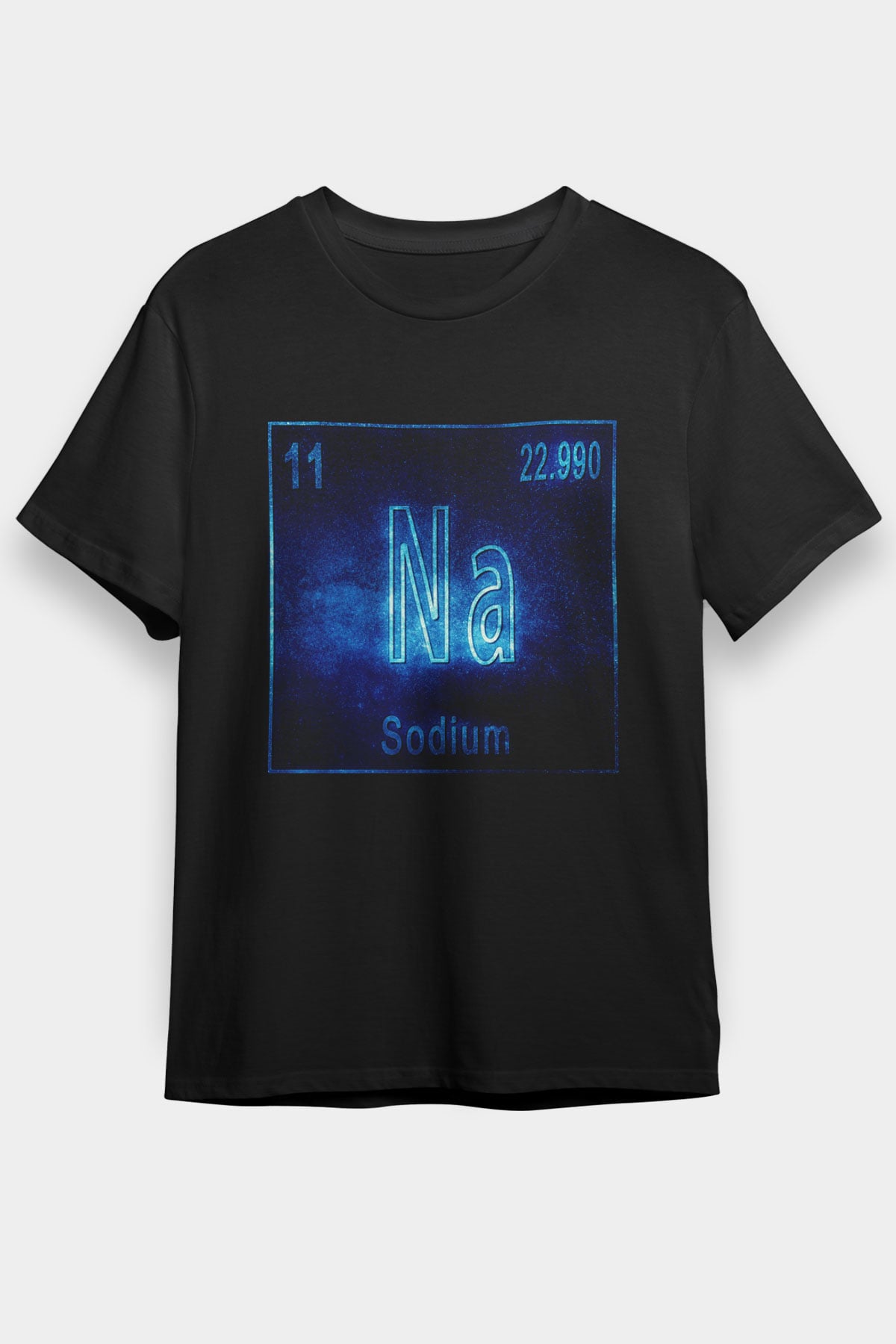 Sodyum Atom Numarası Baskılı Unisex Siyah Tişört