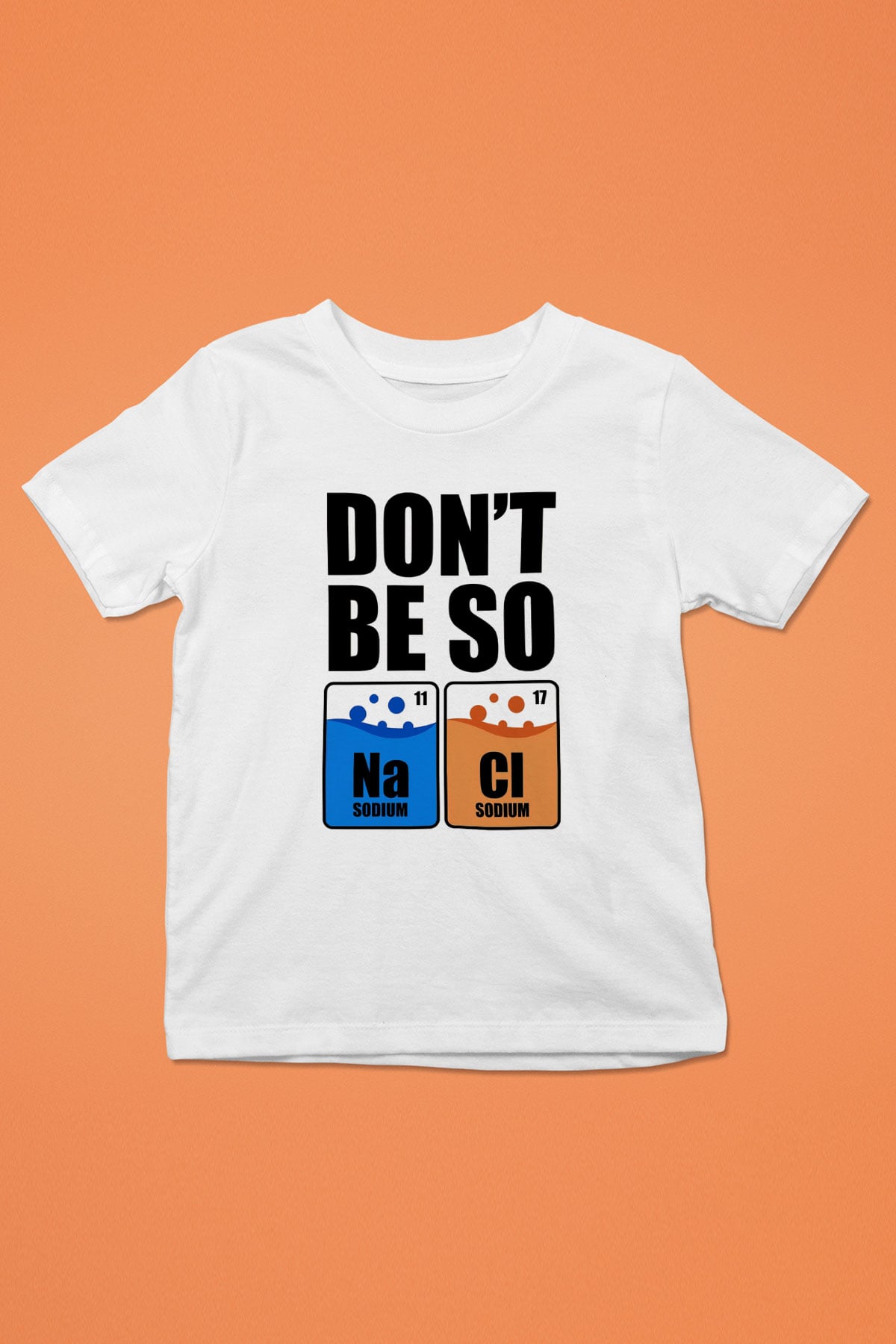 Sodyum Klor Baskılı Unisex Beyaz Çocuk Tişörtü - Tshirt