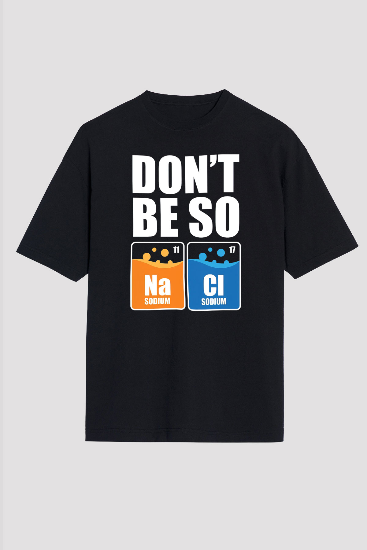 Sodyum Klor Baskılı Unisex Oversize Tişört - Tshirt