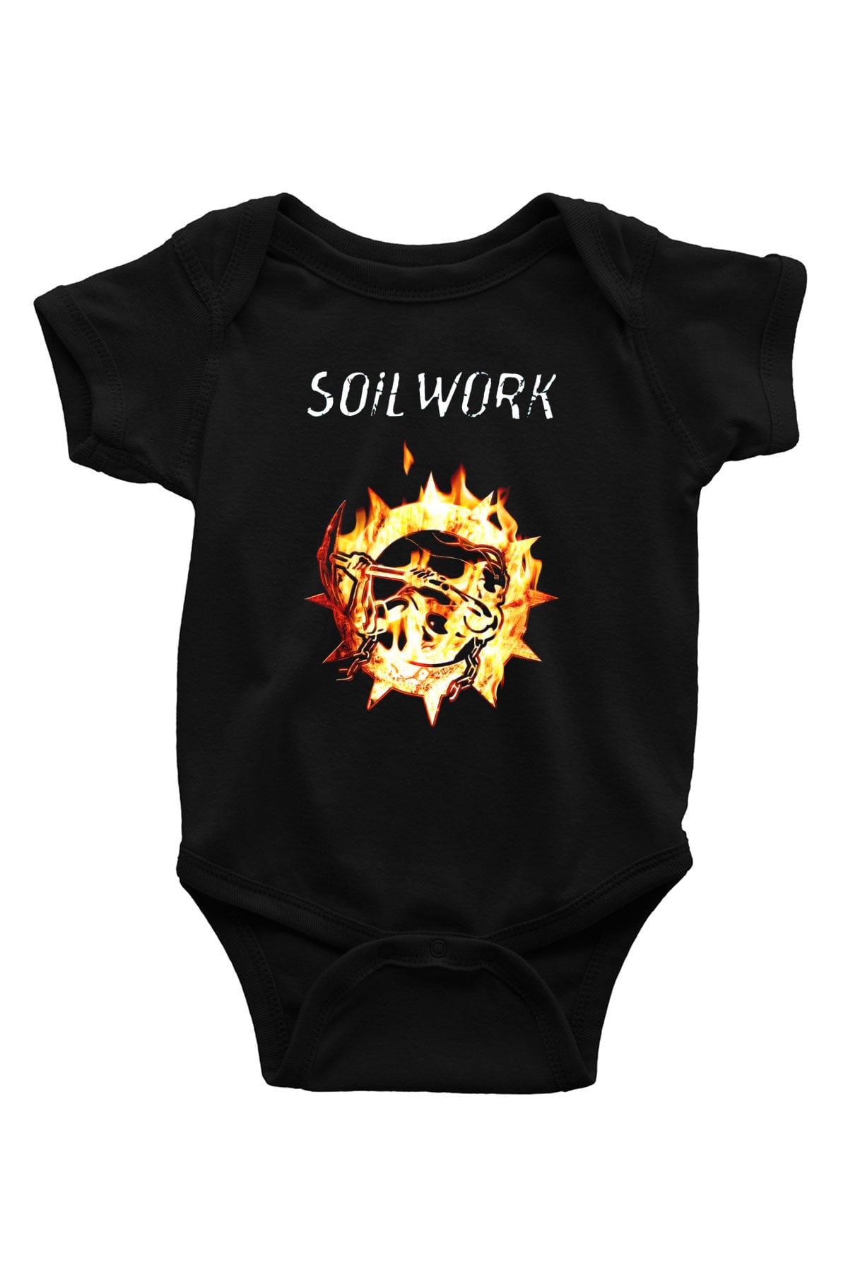 Soilwork Baskılı Siyah Bebek Body - Zıbın