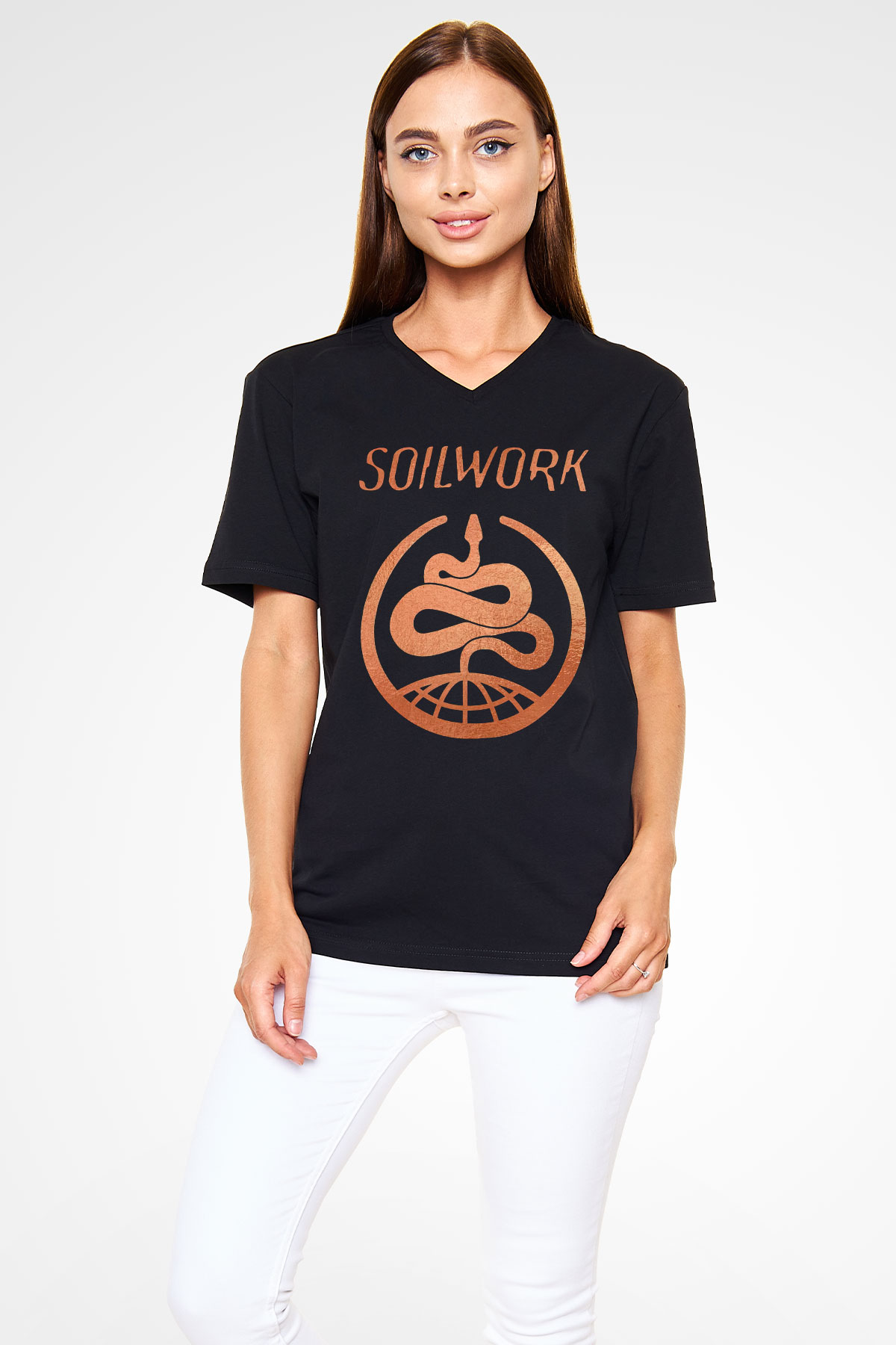 Soilwork Siyah Unisex-Fabrikası V Yaka Tişört