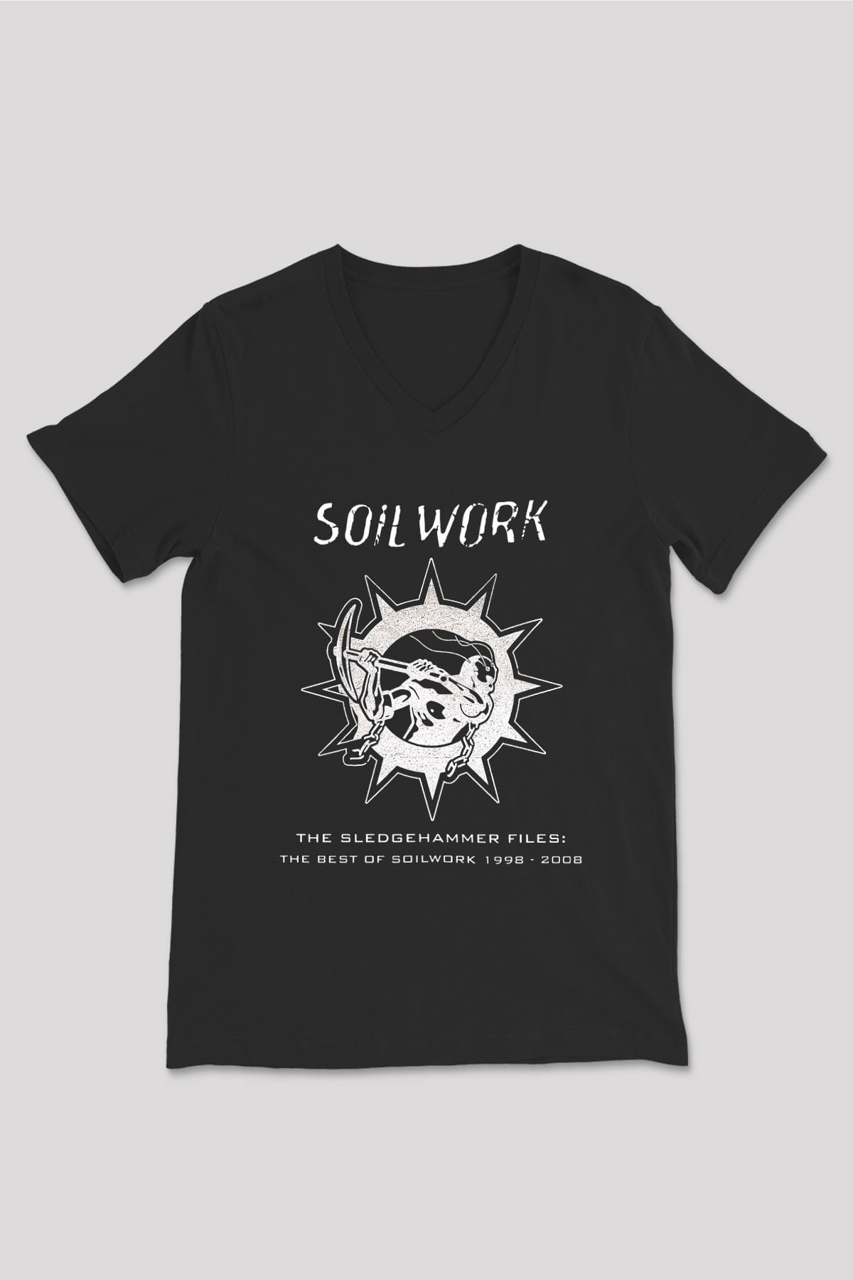 Soilwork Siyah Unisex V Yaka Tişört T-Shirt