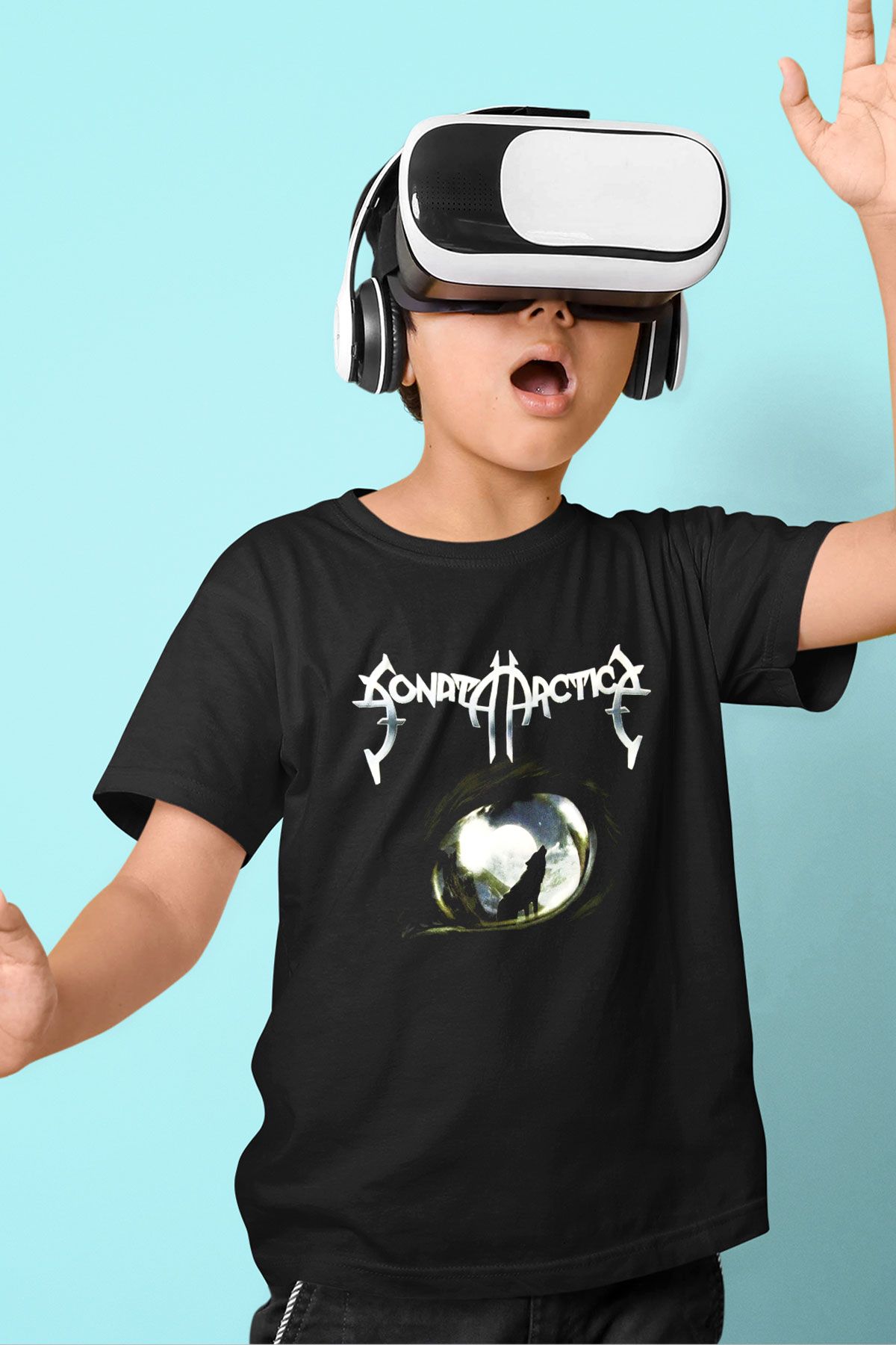 Sonata Arctica Baskılı Siyah Unisex Çocuk Tişört