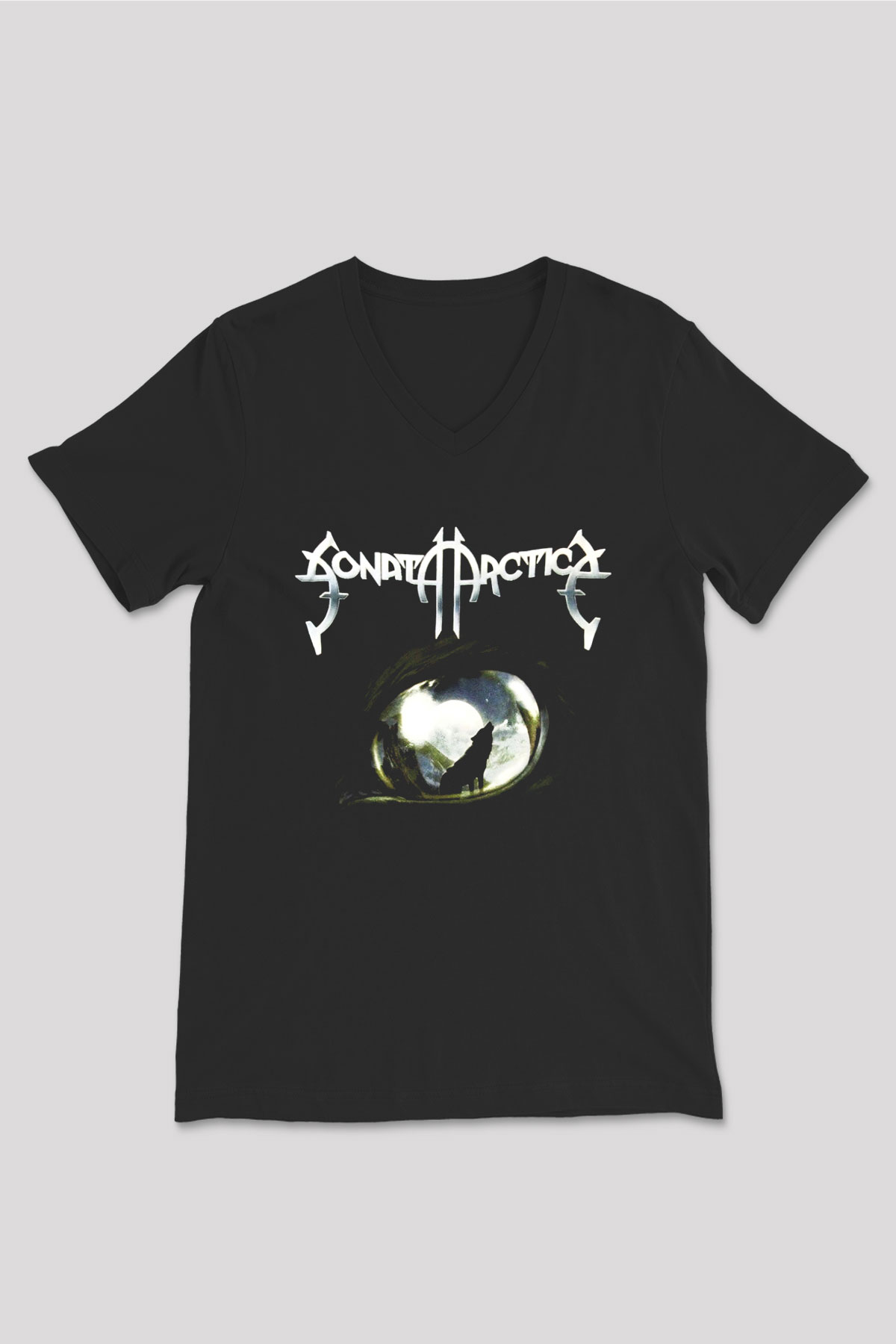 Sonata Arctica Siyah Unisex V Yaka Tişört T-Shirt