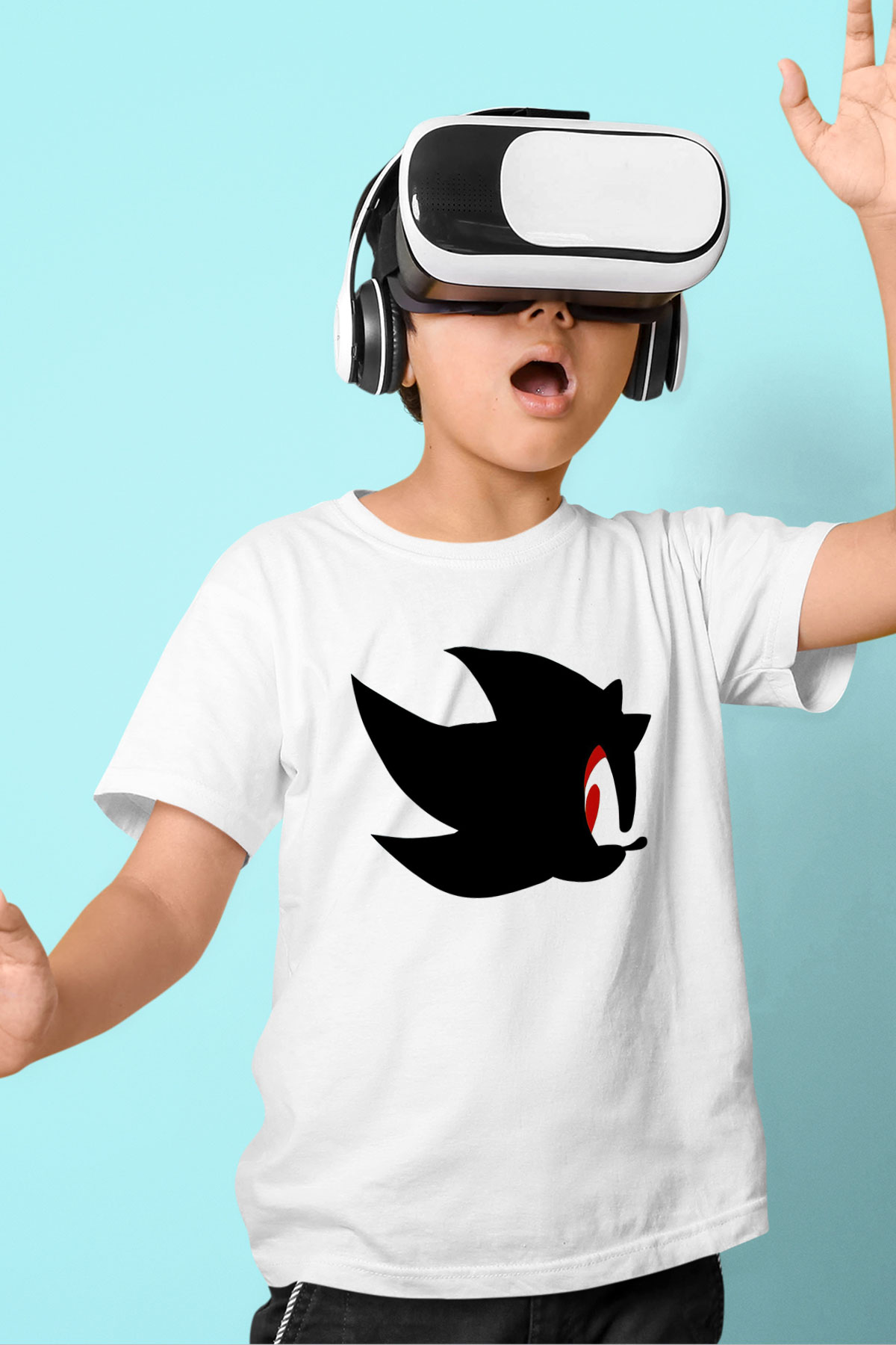 Sonic the Hedgehog Baskılı Beyaz Unisex Çocuk Tişört