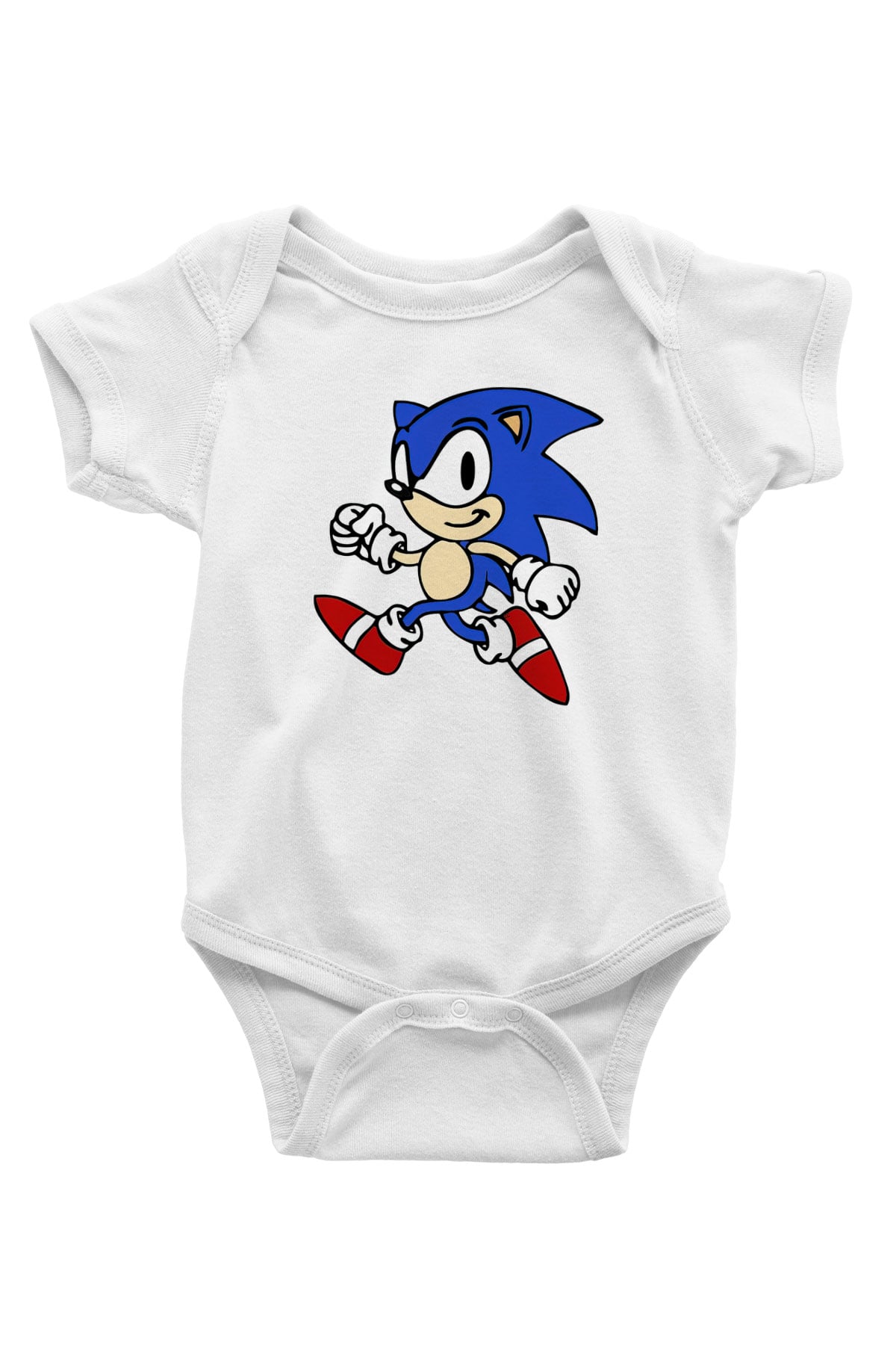 Sonic the Hedgehog Baskılı Beyaz Unisex Bebek Body - Zıbın