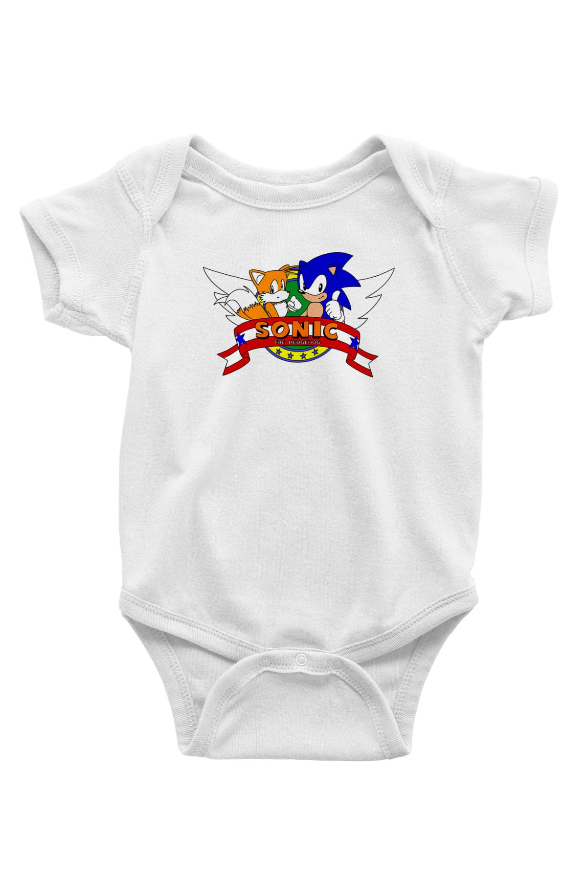 Sonic the Hedgehog Baskılı Siyah Bebek Body - Zıbın