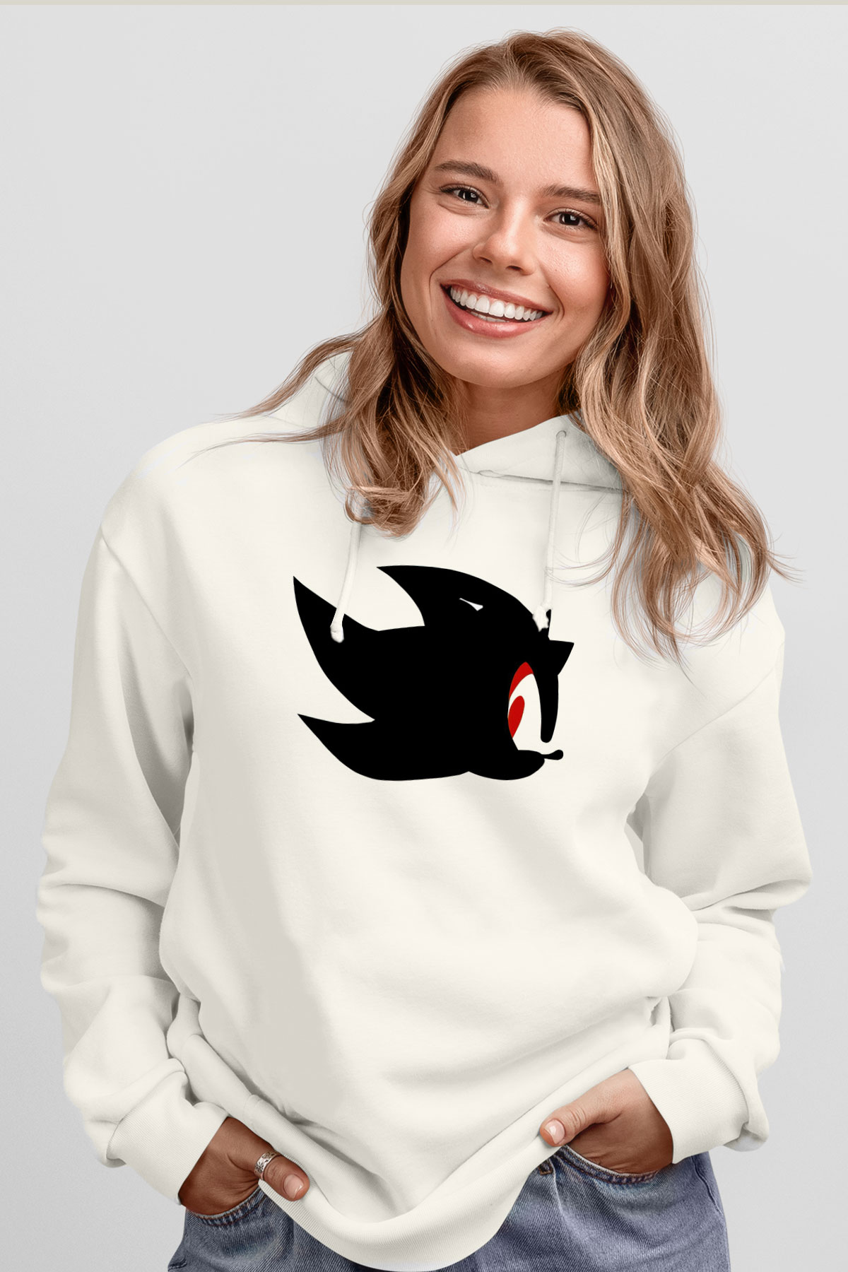 Sonic the Hedgehog Beyaz Unisex Hoodie