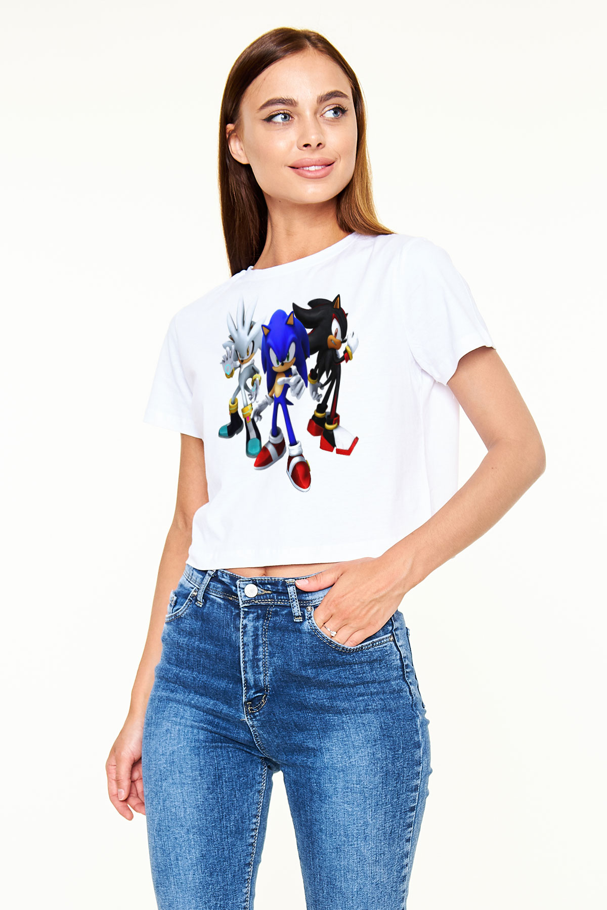 Sonic the Hedgehog Beyaz Unisex Oversize Tişört
