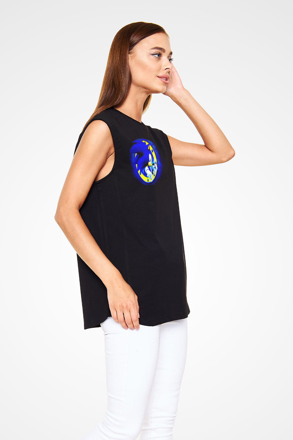 Sonic the Hedgehog Siyah Unisex Kolsuz Tişört
