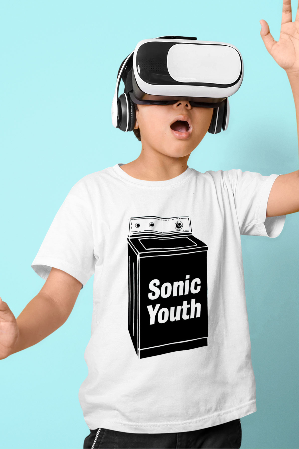 Sonic Youth Baskılı Beyaz Unisex Çocuk Tişört