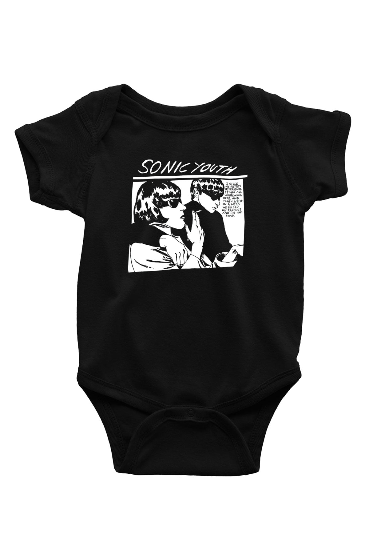 Sonic Youth Baskılı Siyah Bebek Body - Zıbın