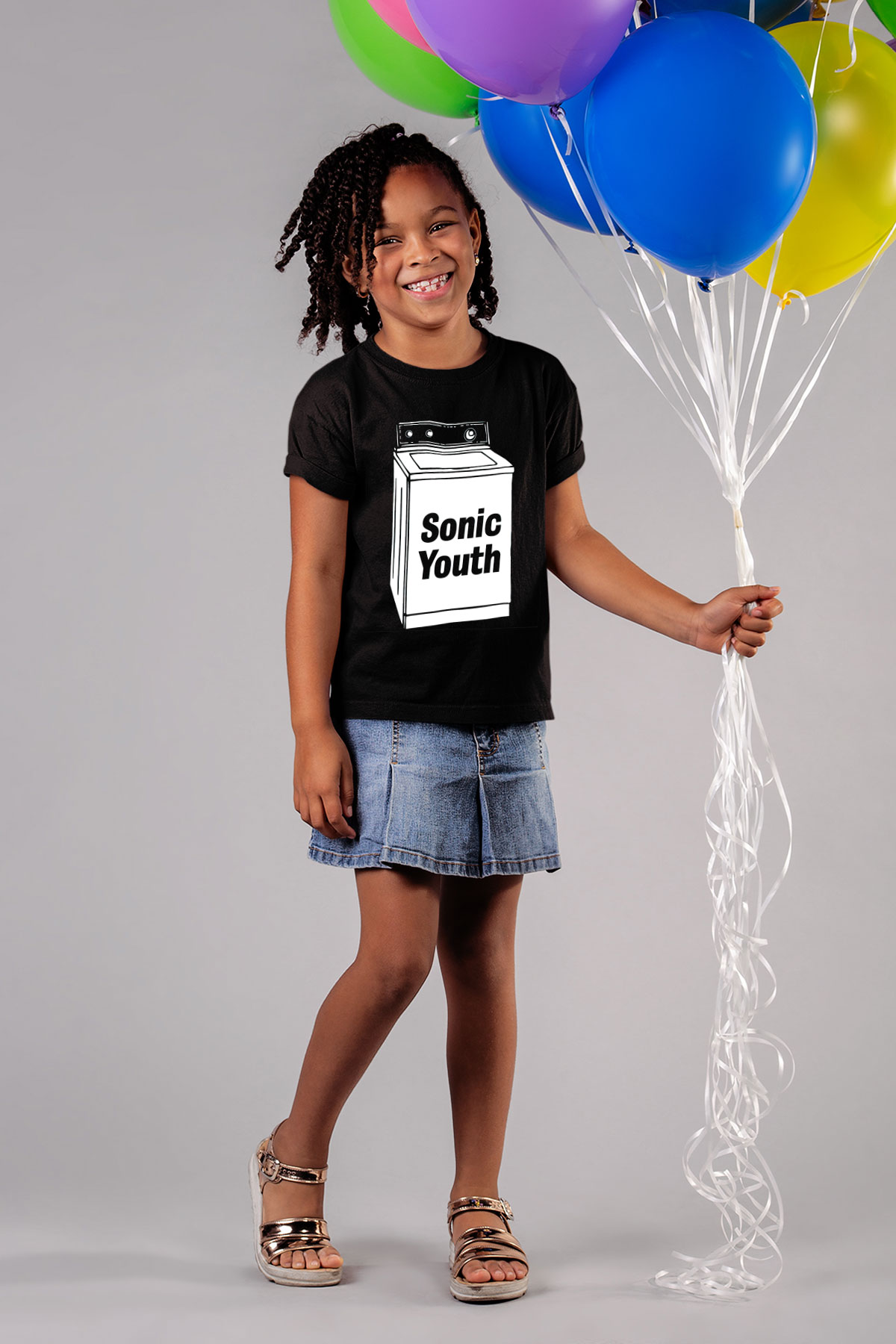 Sonic Youth Baskılı Siyah Unisex Çocuk Tişört