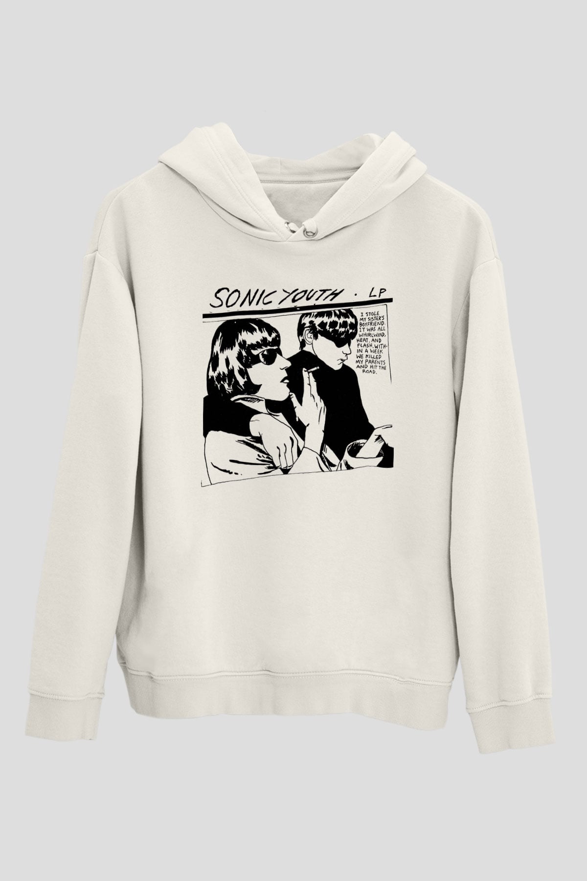 Sonic Youth Beyaz Unisex Kapşonlu Sweatshirt