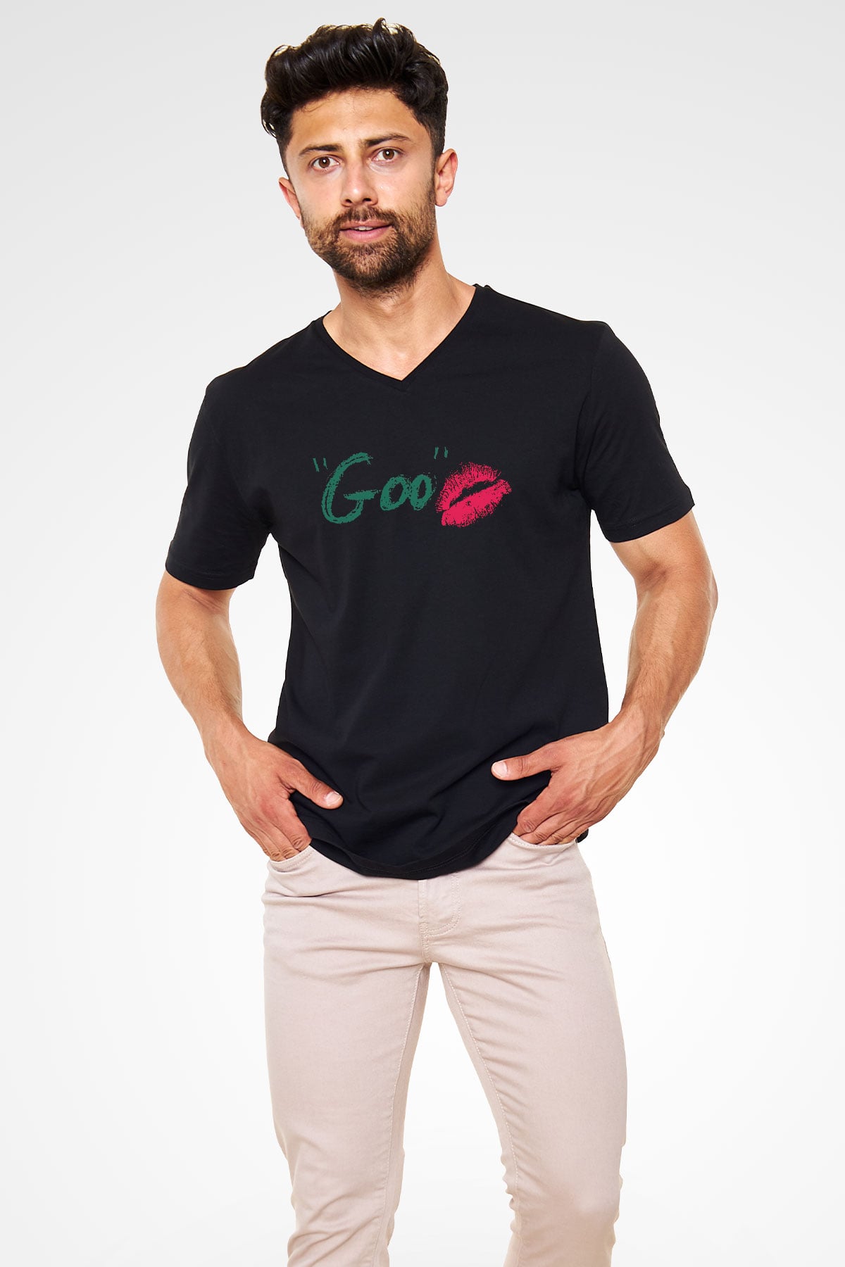 Sonic Youth Siyah Unisex-Fabrikası V Yaka Tişört