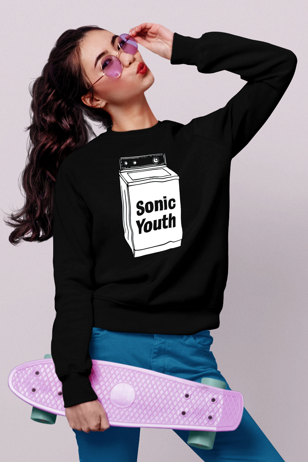 Sonic Youth Siyah Unisex Sweatshirt
