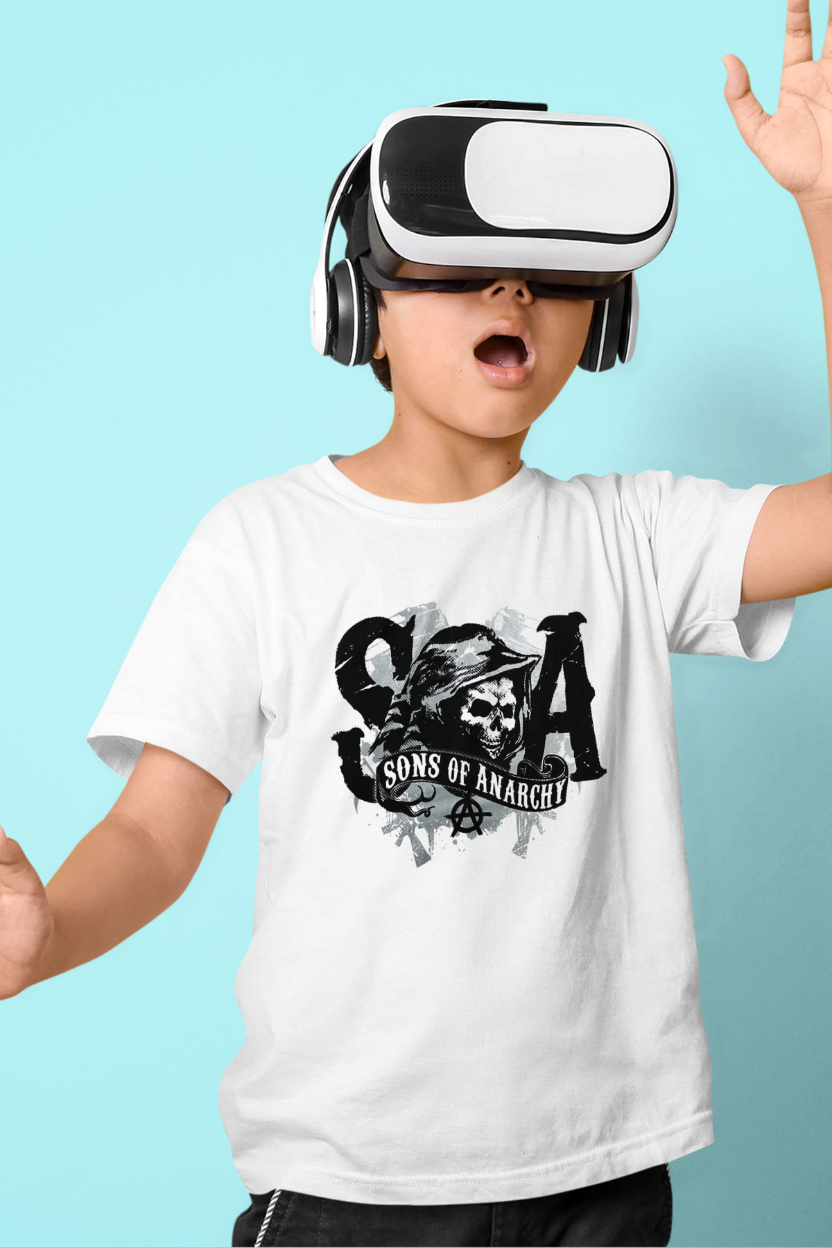 Sons of Anarchy Baskılı Beyaz Unisex Çocuk Tişört