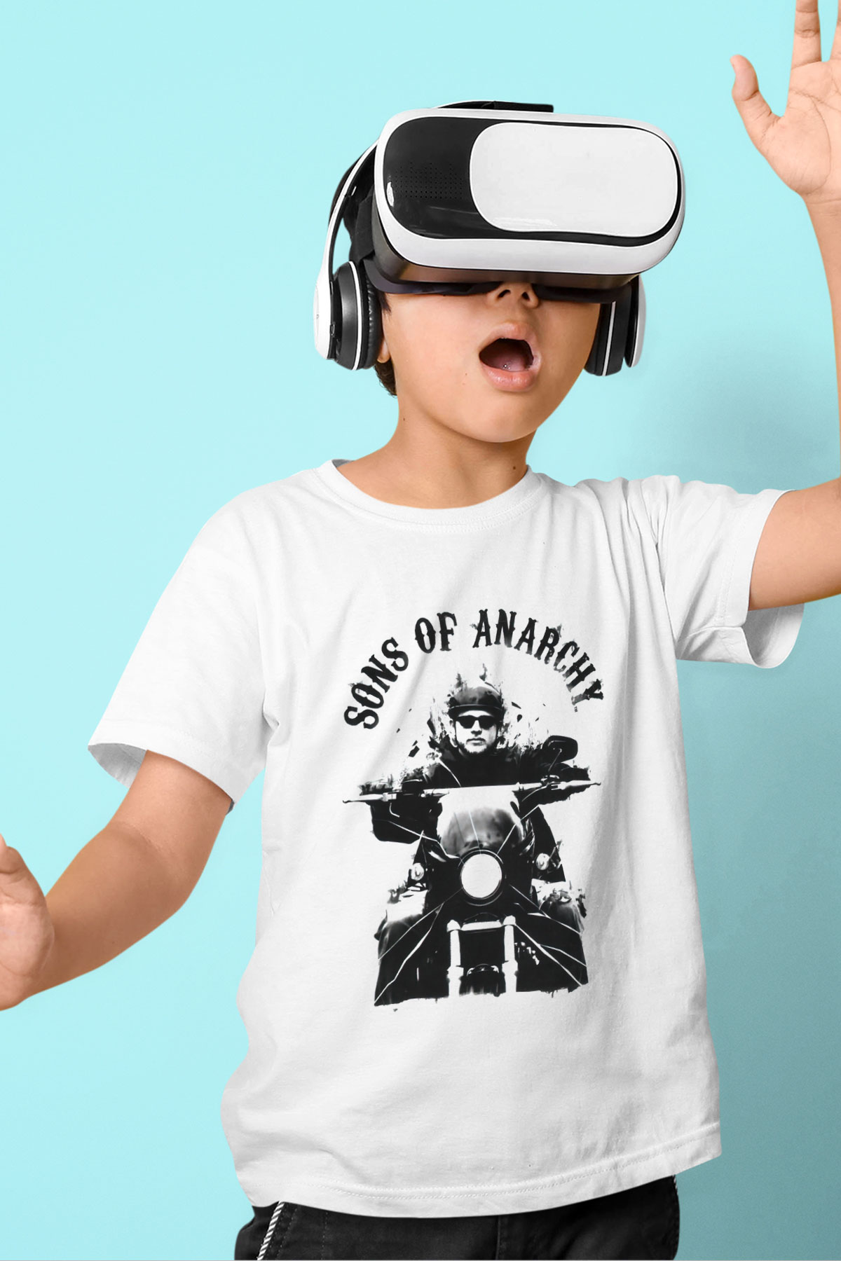 Sons of Anarchy Baskılı Beyaz Unisex Çocuk Tişört