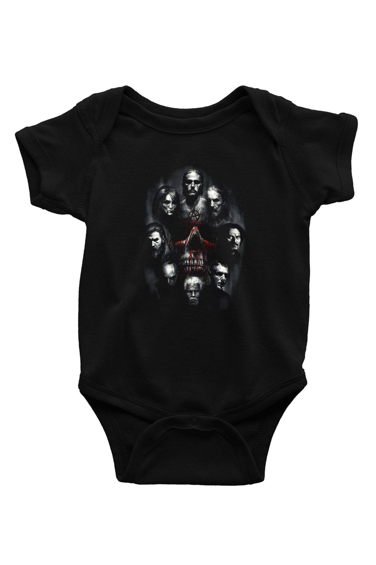 Sons of Anarchy Baskılı Siyah Bebek Body - Zıbın