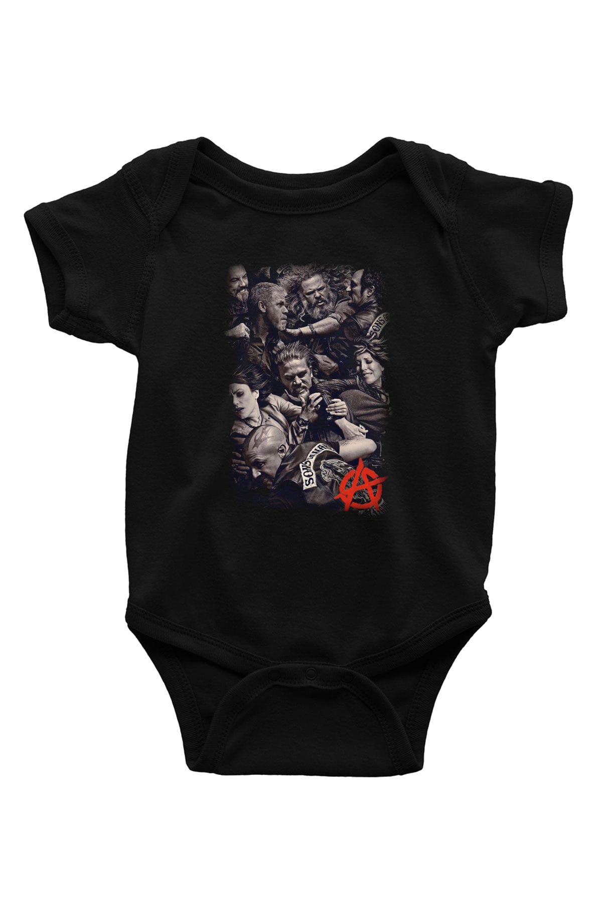 Sons of Anarchy Baskılı Siyah Bebek Body - Zıbın