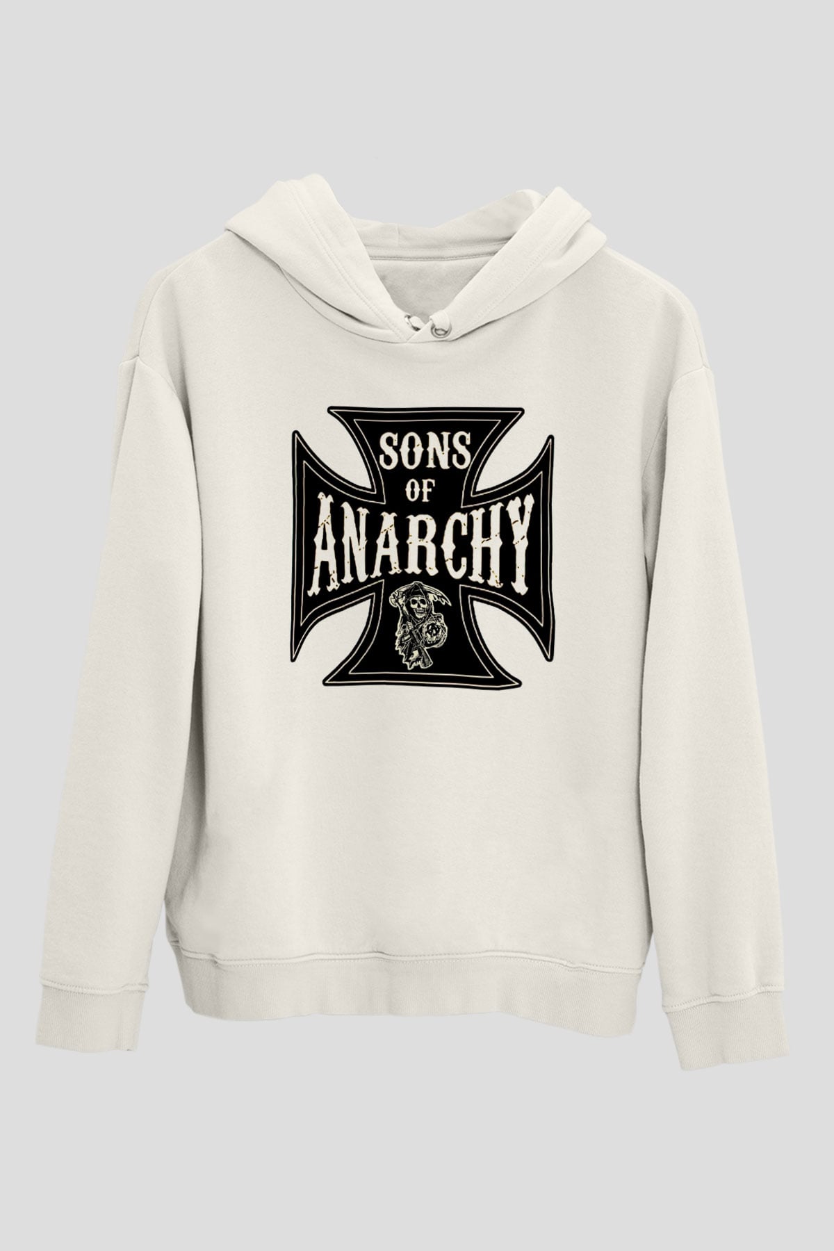 Sons of Anarchy Beyaz Unisex Kapşonlu Sweatshirt