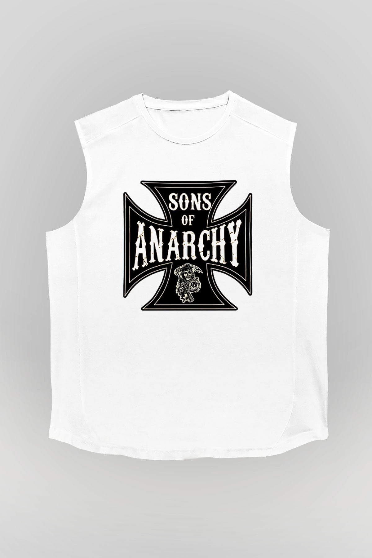 Sons of Anarchy Beyaz Unisex Kolsuz Tişört