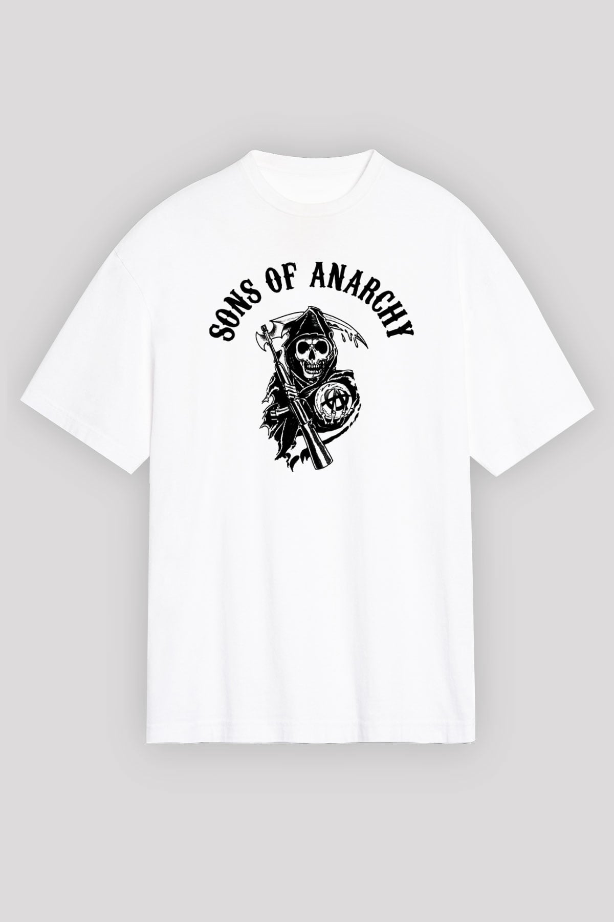 Sons of Anarchy Beyaz Unisex Oversize Tişört T-Shirt