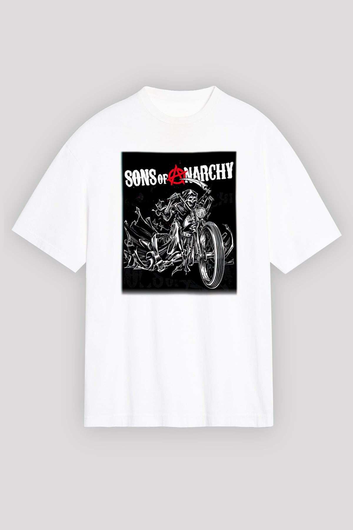 Sons of Anarchy Beyaz Unisex Oversize Tişört T-Shirt