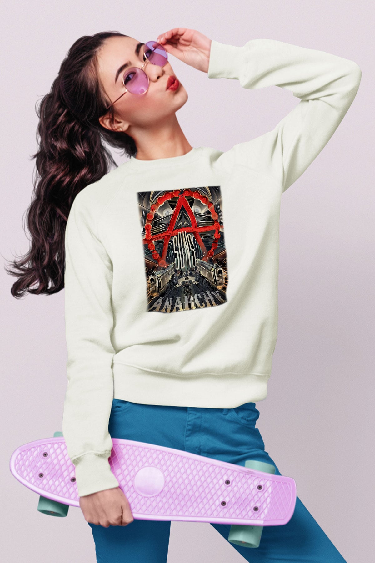 Sons of Anarchy Beyaz Unisex Sweatshirt