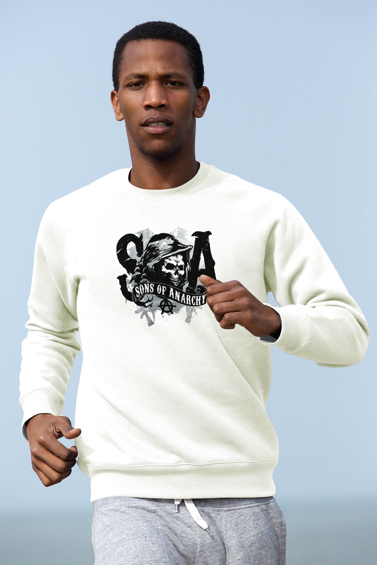 Sons of Anarchy Beyaz Unisex Sweatshirt