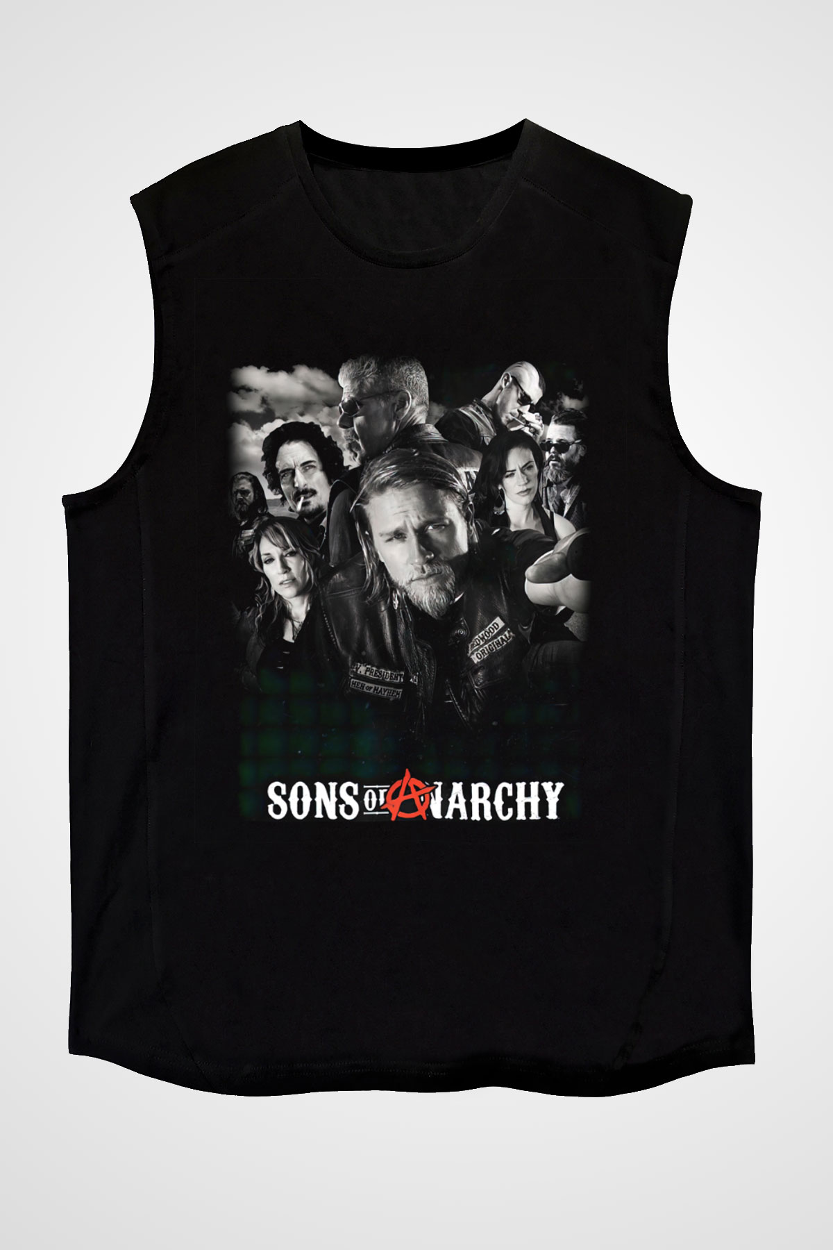 Sons of Anarchy Siyah Unisex Kolsuz Tişört