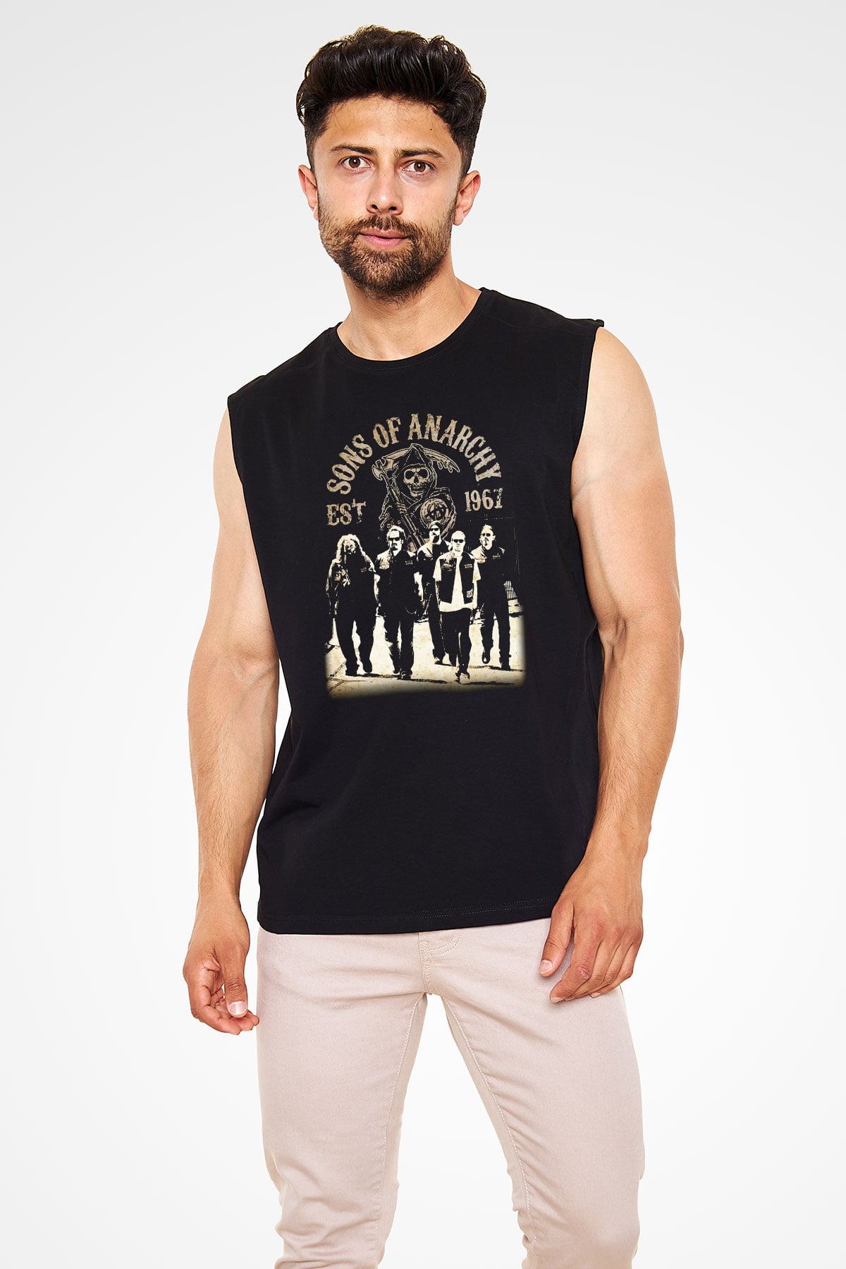 Sons of Anarchy Siyah Unisex Kolsuz Tişört
