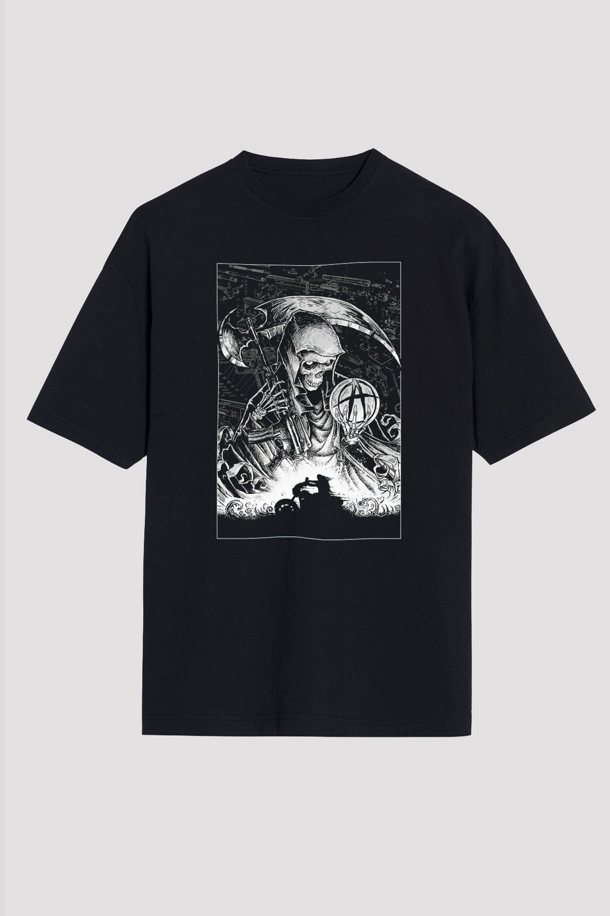 Sons of Anarchy Siyah Unisex Oversize Tişört T-Shirt