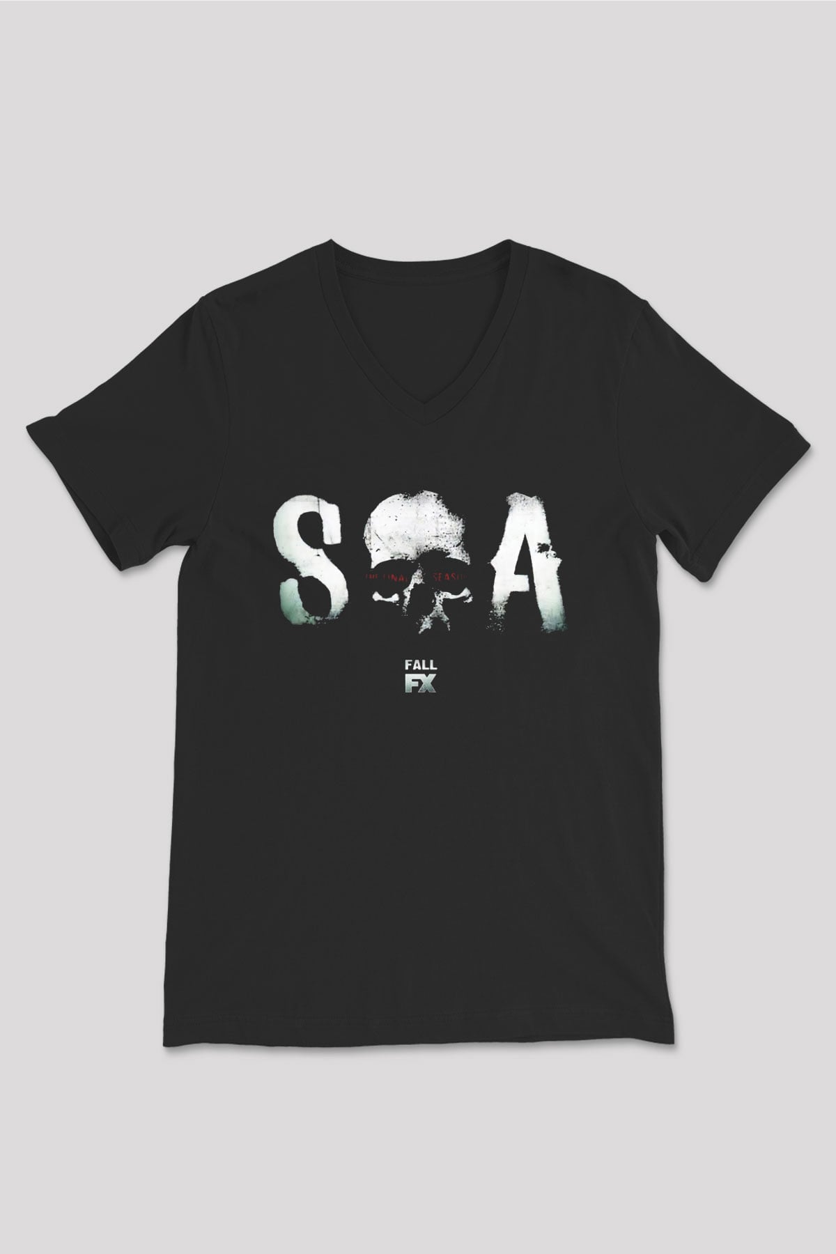 Sons of Anarchy Siyah Unisex V Yaka Tişört T-Shirt