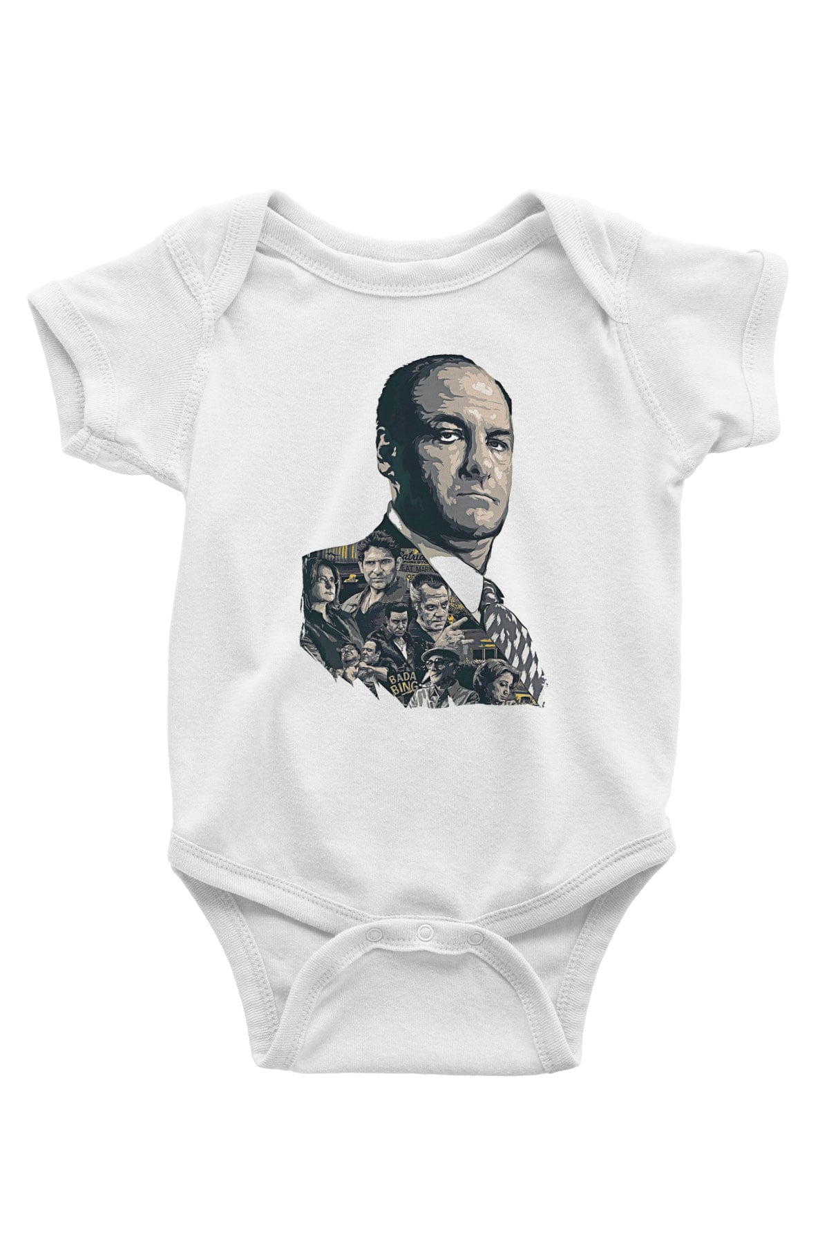 Sopranos Baskılı Beyaz Unisex Bebek Body - Zıbın