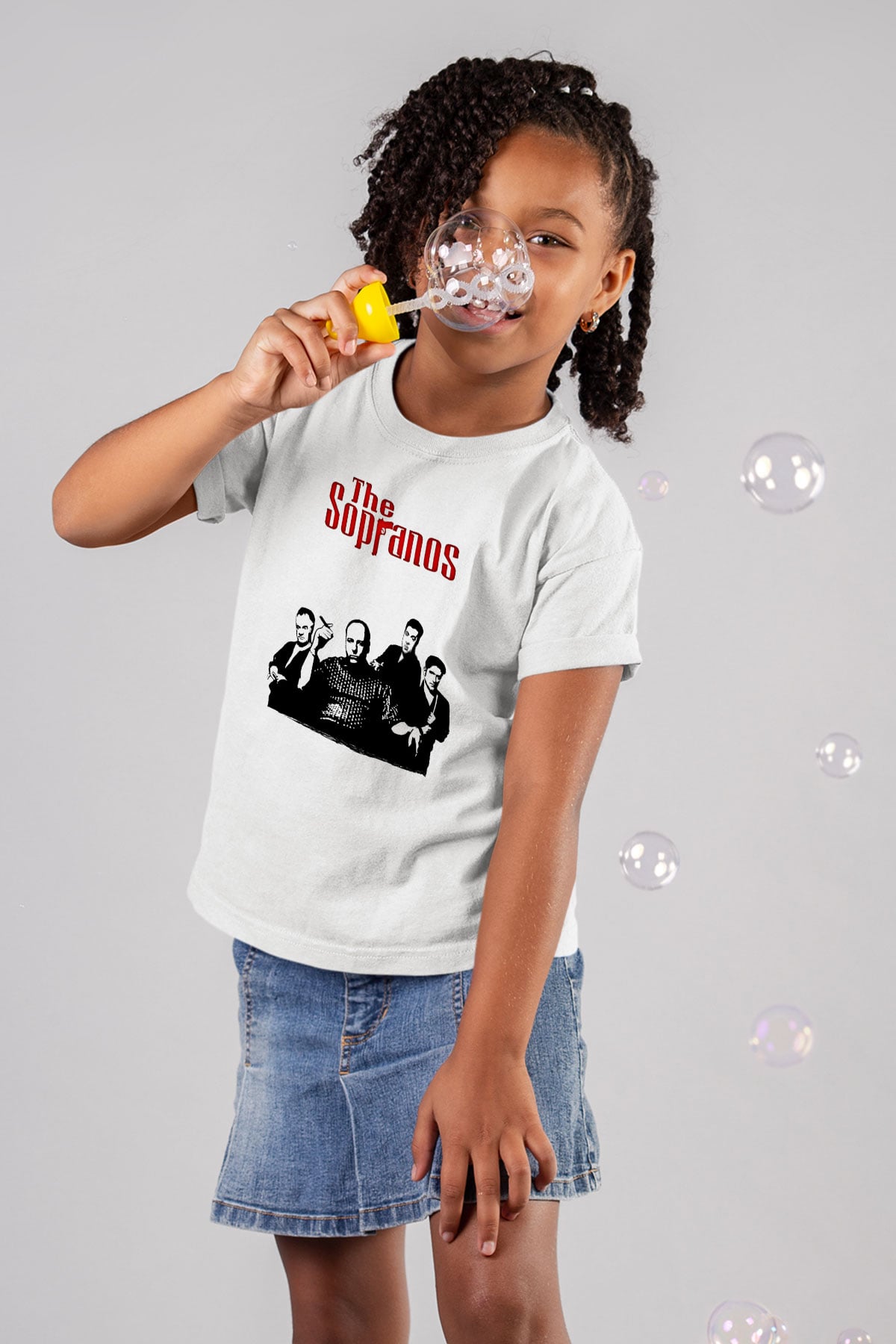 Sopranos Baskılı Beyaz Unisex Beyaz Çocuk Tişört - Tshirt