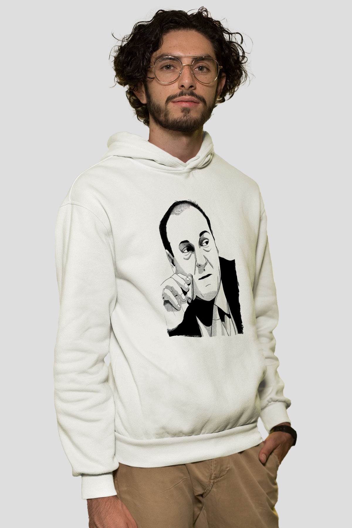 Sopranos Baskılı Beyaz Unisex Hoodie