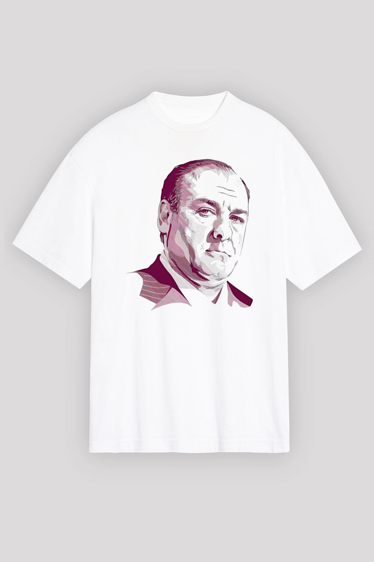 Sopranos Baskılı Beyaz Unisex Oversize Tişört - Tshirt