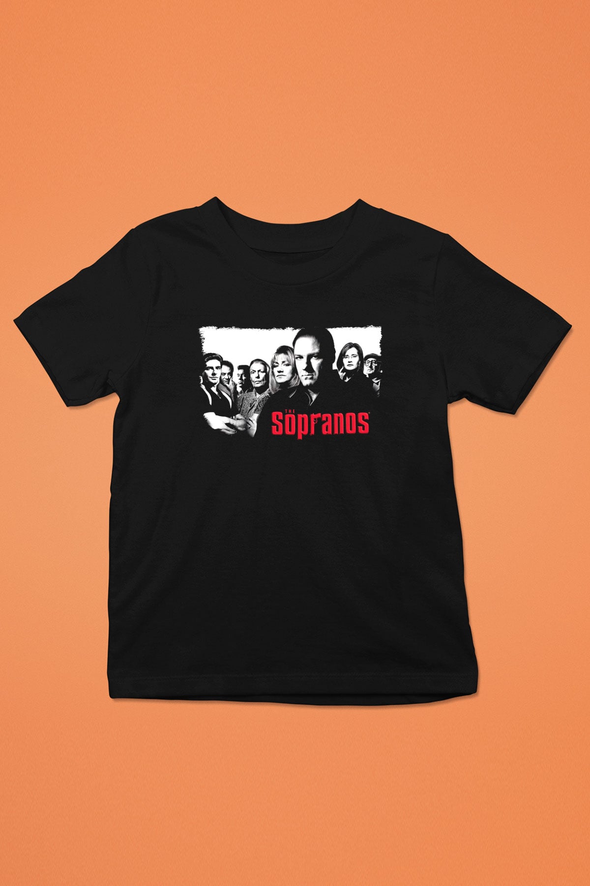 Sopranos Baskılı Unisex Siyah Çocuk Tişört - Tshirt