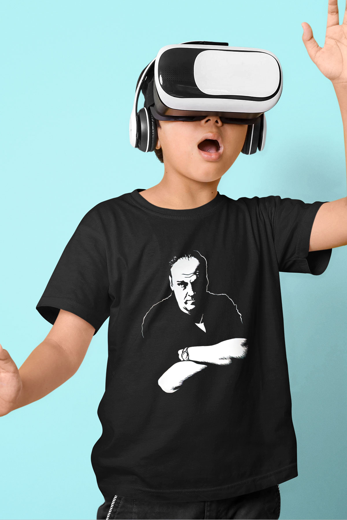 Sopranos Baskılı Unisex Siyah Çocuk Tişört - Tshirt