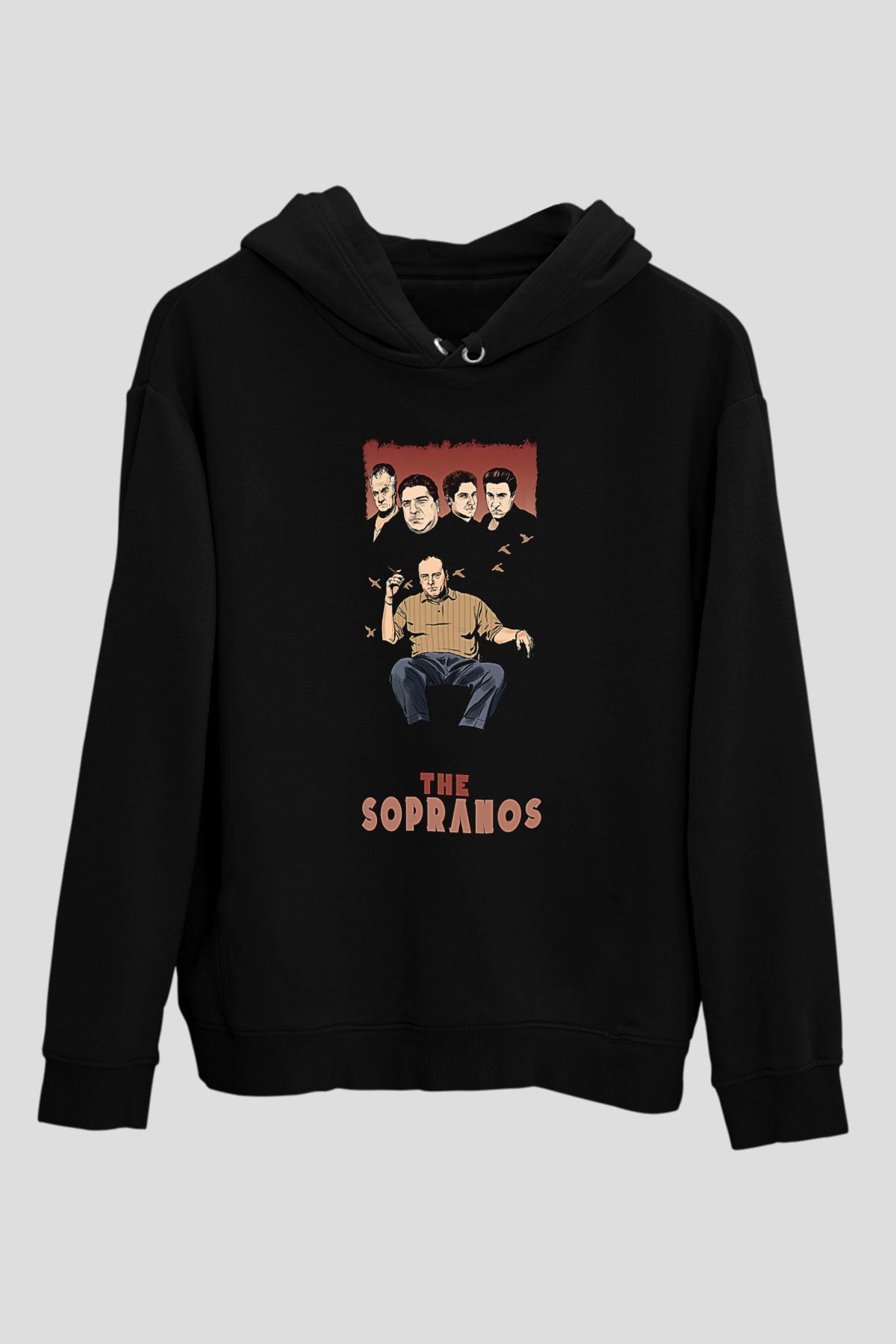Sopranos Baskılı Unisex Siyah Hoodie