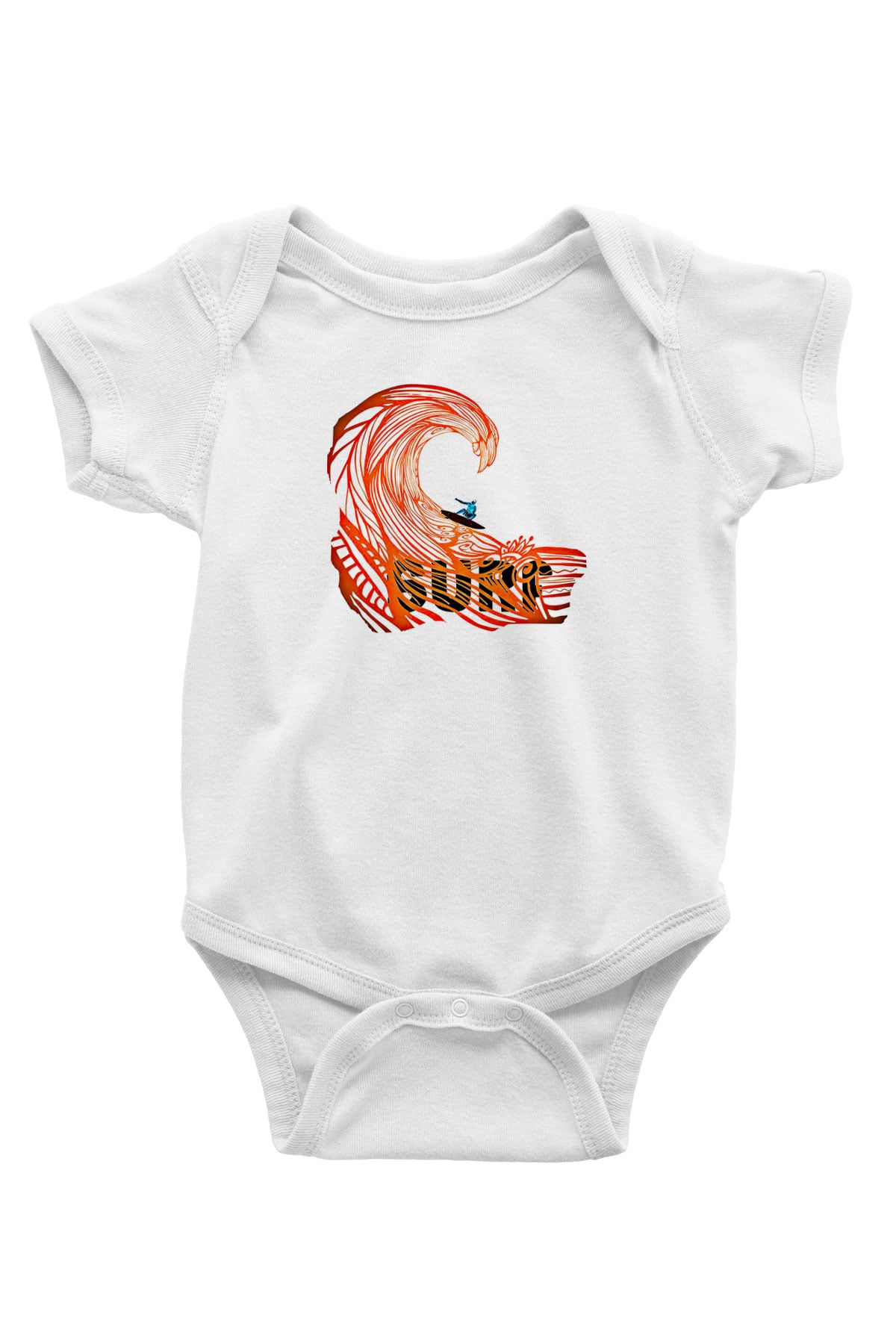 Sörf Baskılı Beyaz Bebek Body - Zıbın