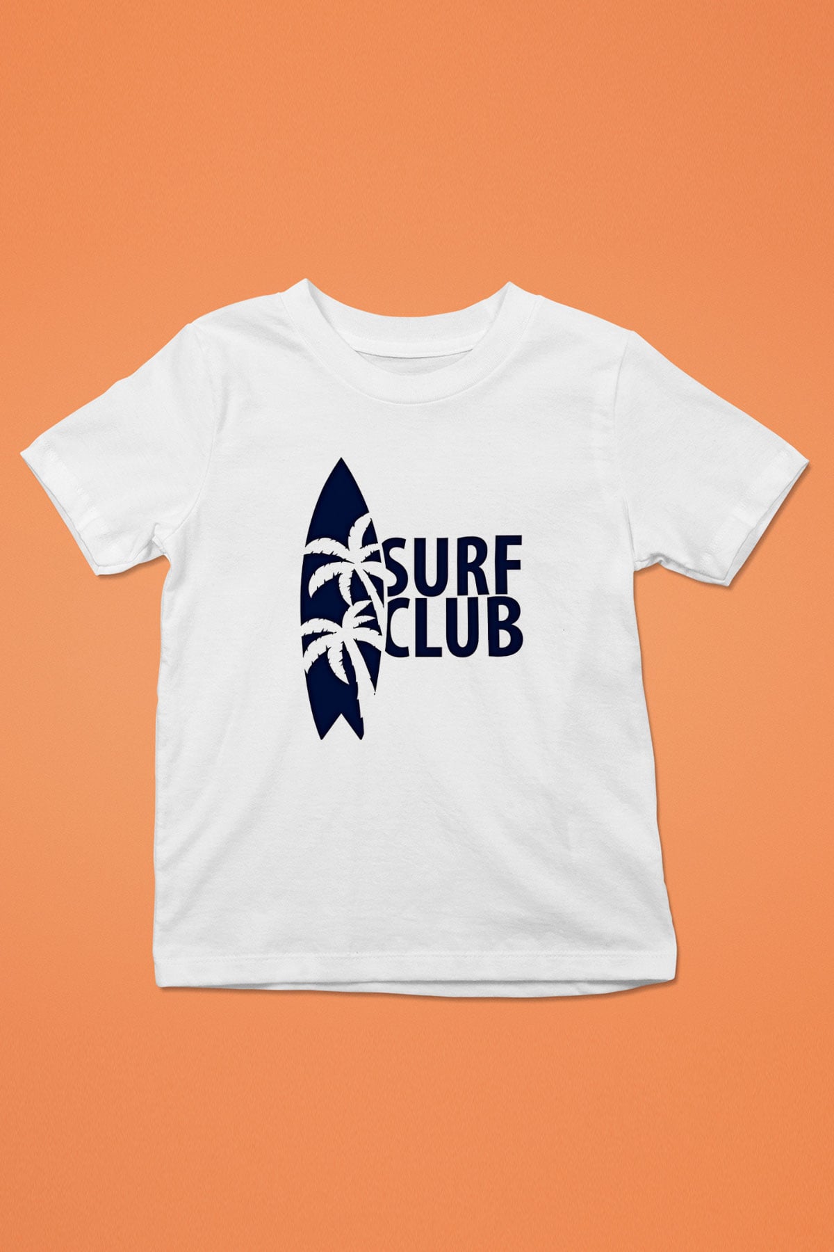 Sörf Baskılı Unisex Beyaz Çocuk Tişört - Tshirt