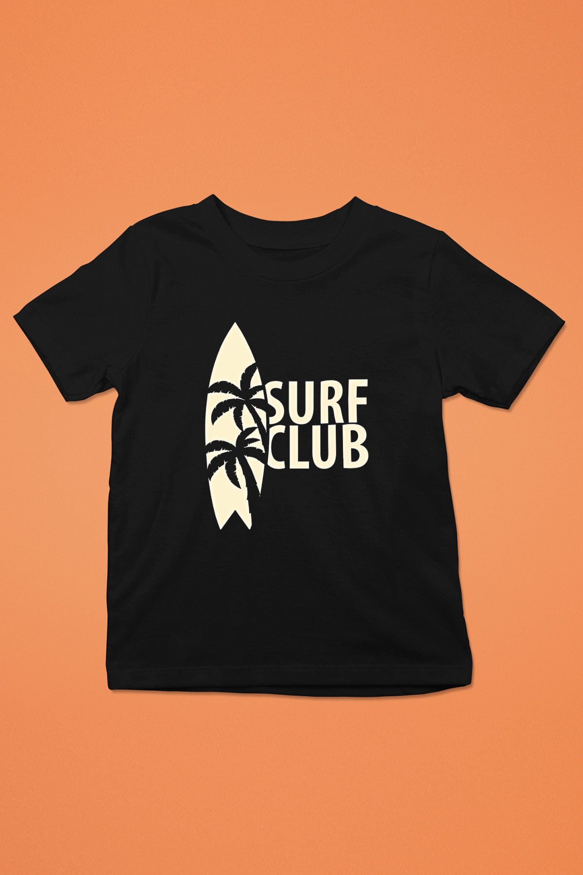 Sörf - Surfing Baskılı Unisex Siyah Çocuk Tİşörtü - Tshirt
