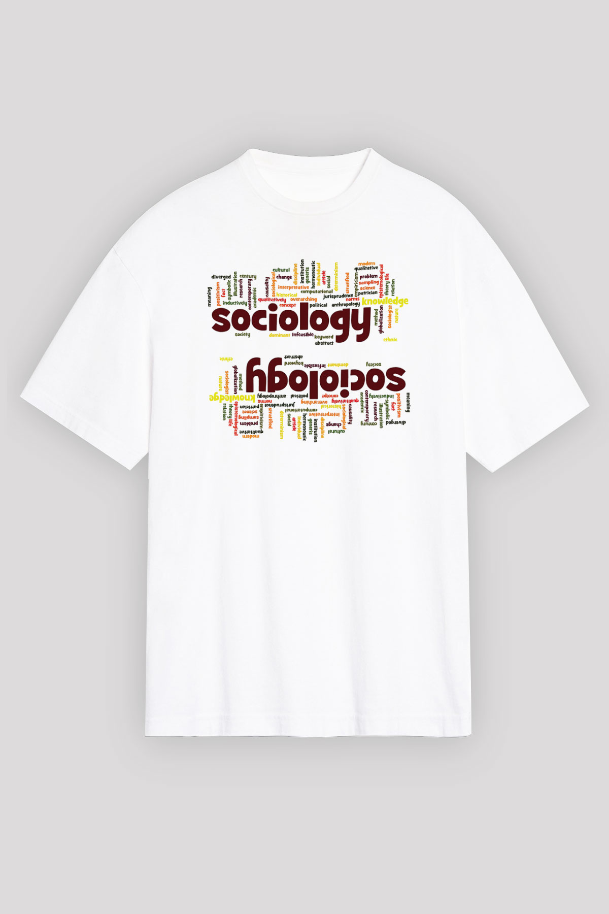 Sosyolog Beyaz Unisex Oversize Tişört T-Shirt
