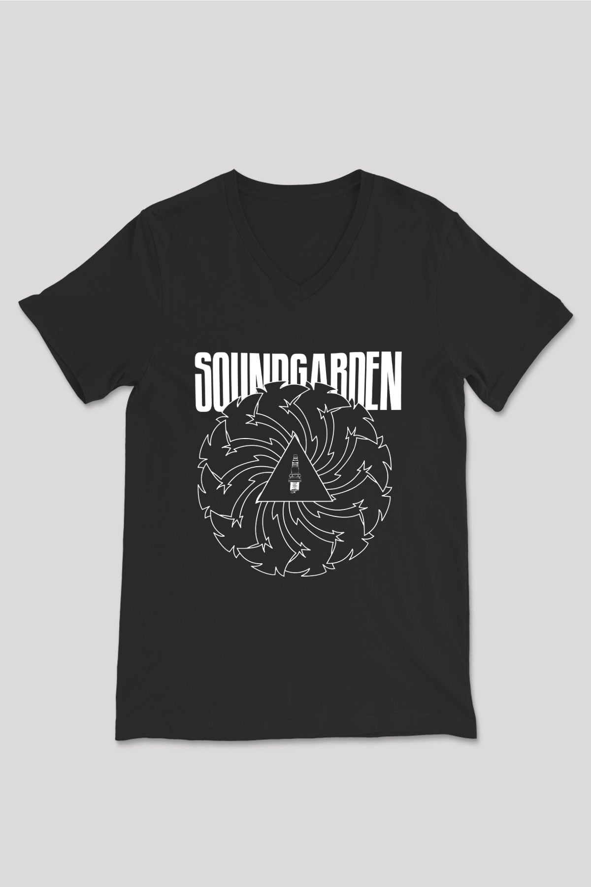 Soundgarden Siyah Unisex V Yaka Tişört T-Shirt